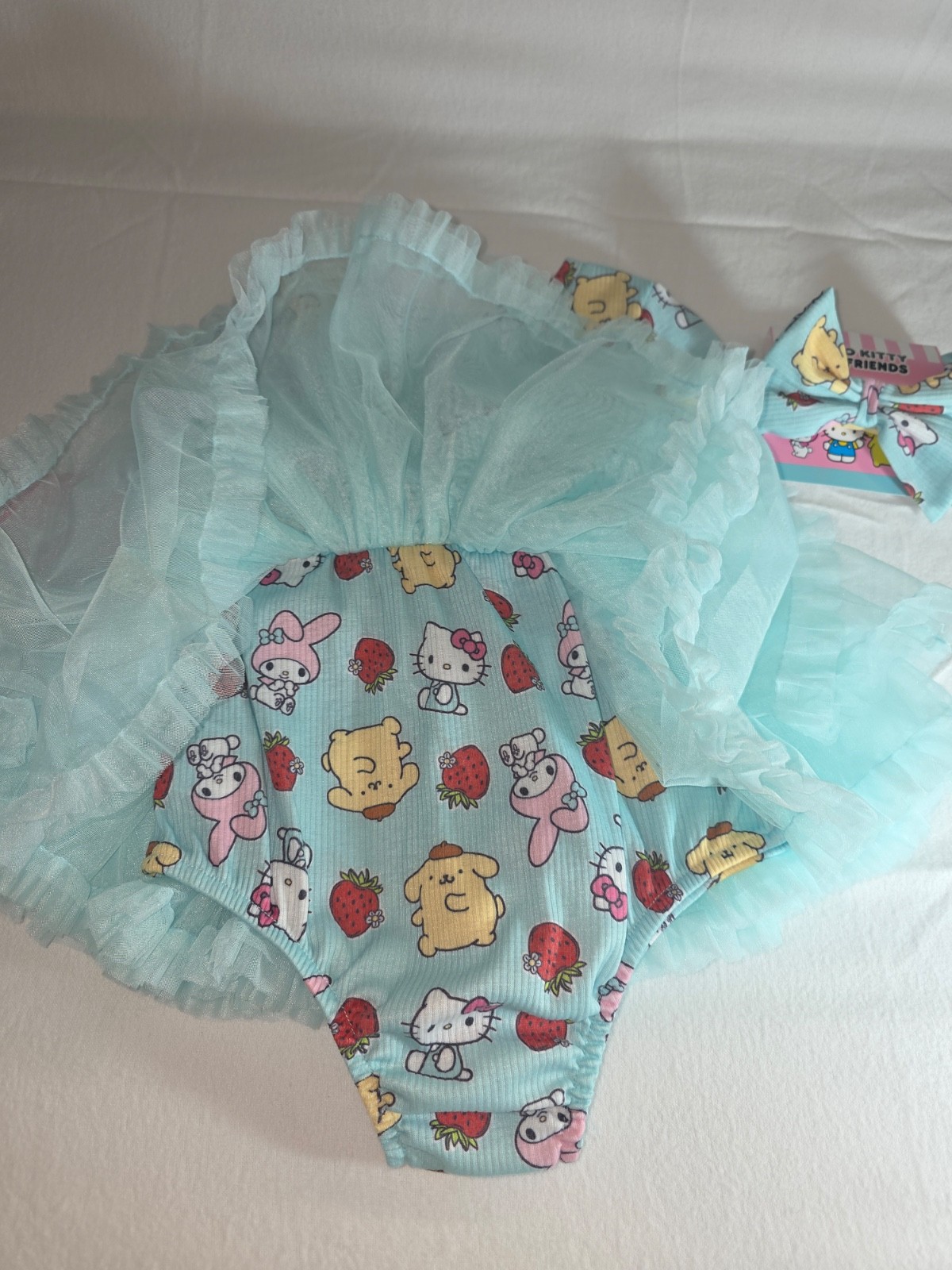 Baby girl clothes Dress 24 months Hello Kitty Mint Strwberry new with tag.