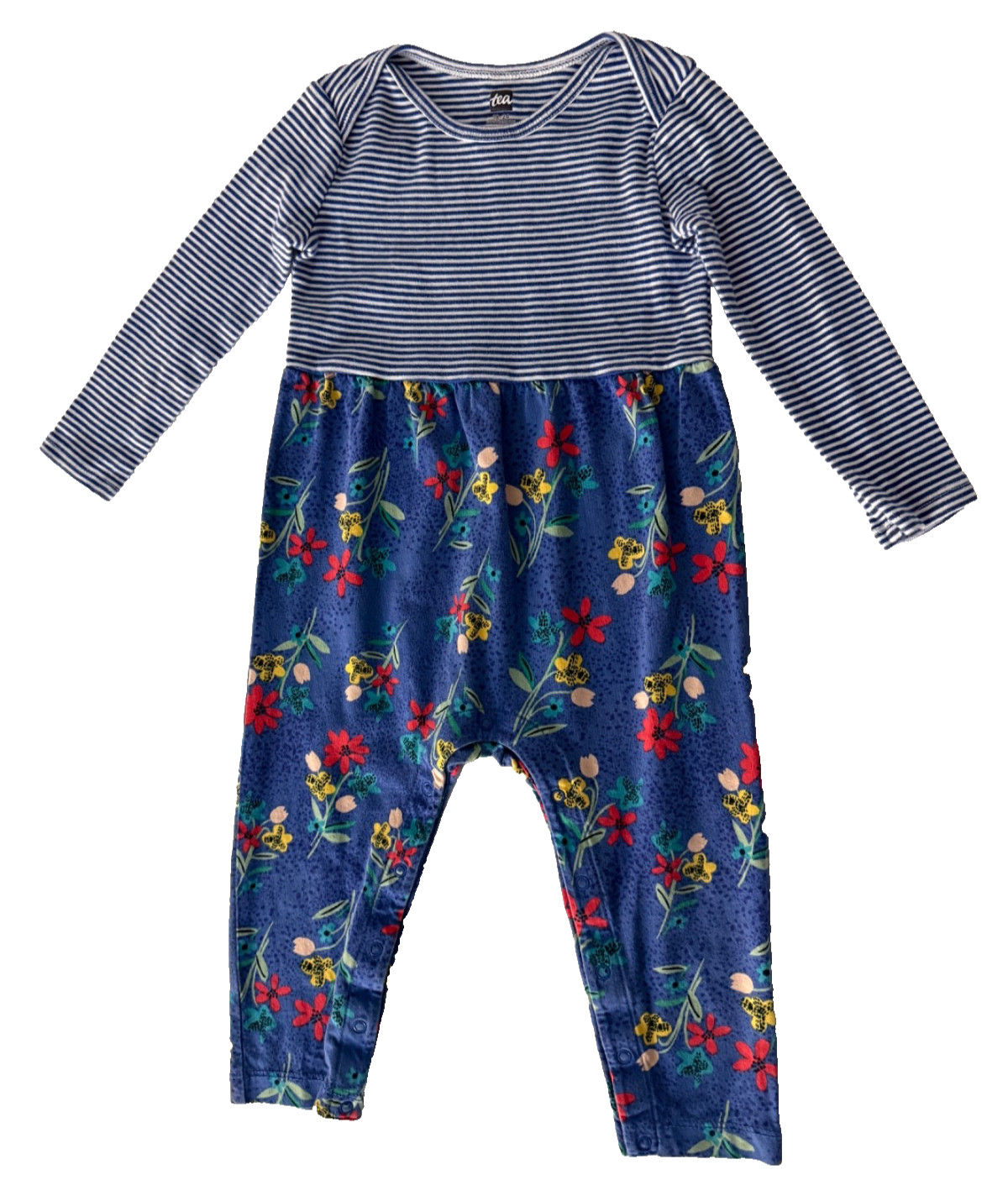 Tea Collection One Piece, 18-24 moth, Stripes and Floral, Excellent Condition