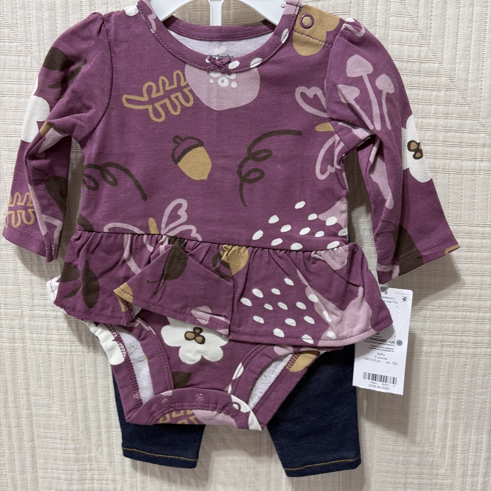 Carters Baby Girl 2 Piece Pant Set Newborn New