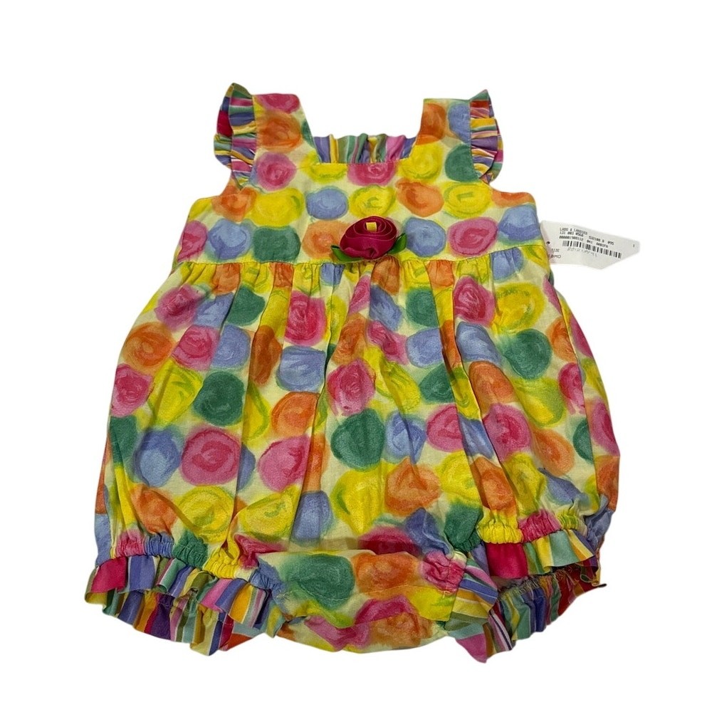 NWT Vintage Chicken Noodle San Francisco Girls 18M Polka Dot Romper Made in USA