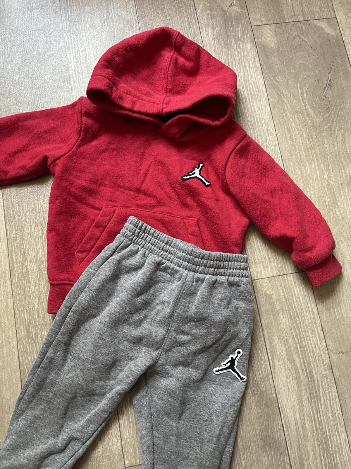 Jordan 2-Piece Fleece Hoodie & Pants Set Red/Gray Logo Hooded 12M