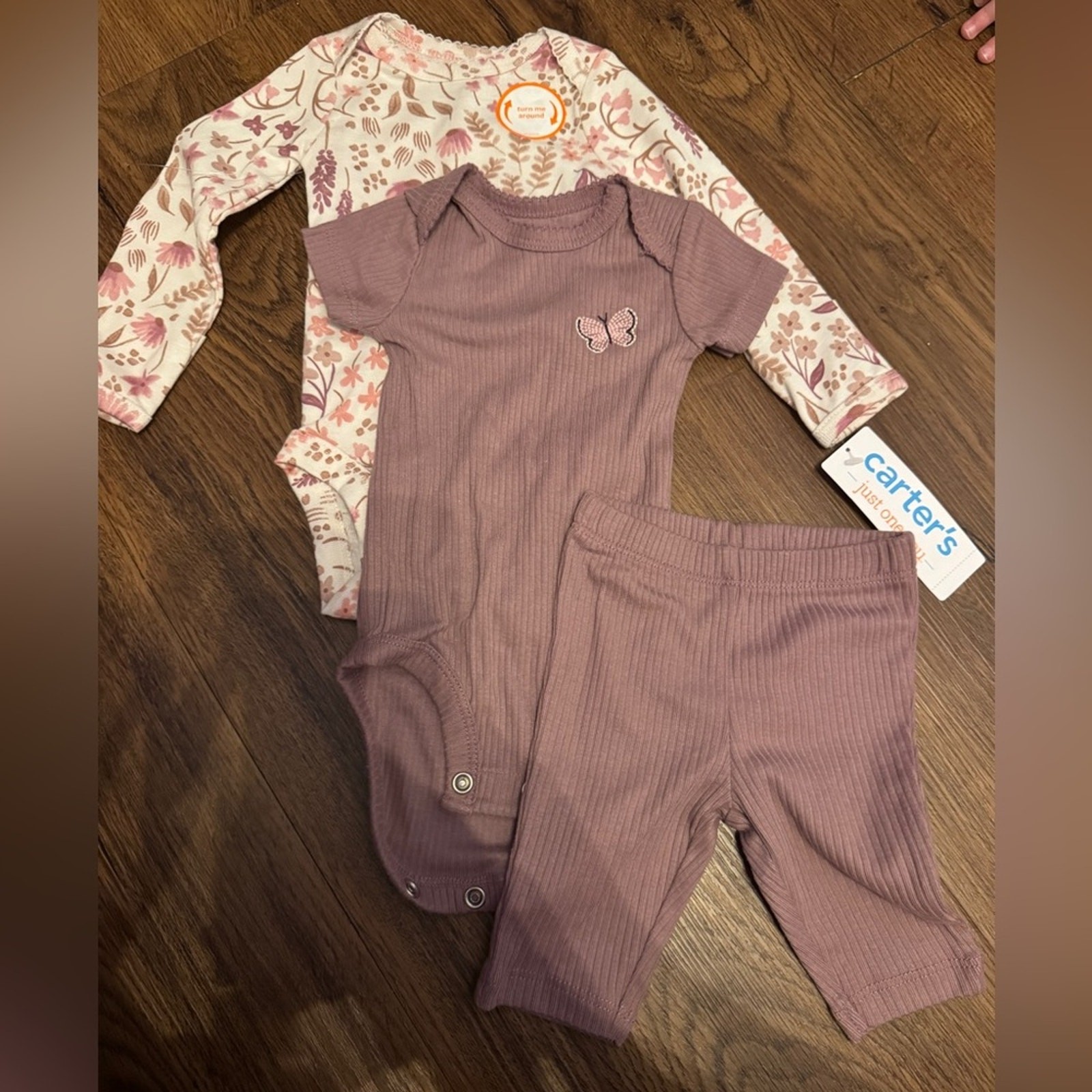 Carter’s Mauve Butterfly Bodysuit Set