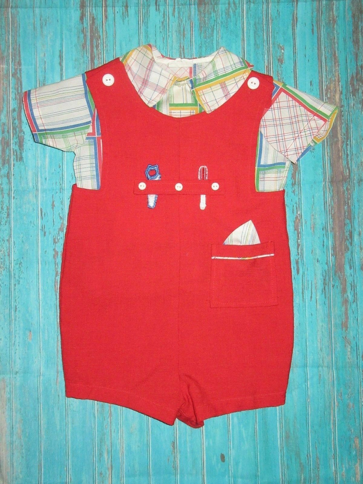 VTG Bryan Jon Jon/Shortall/Romper & Shirt Size L (12-18 months?)
