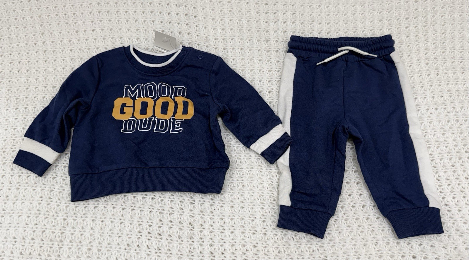Okie Dokie 2-pc Pant Set In Blue Long Sleeve Sweatshirt With Mood Good Dude