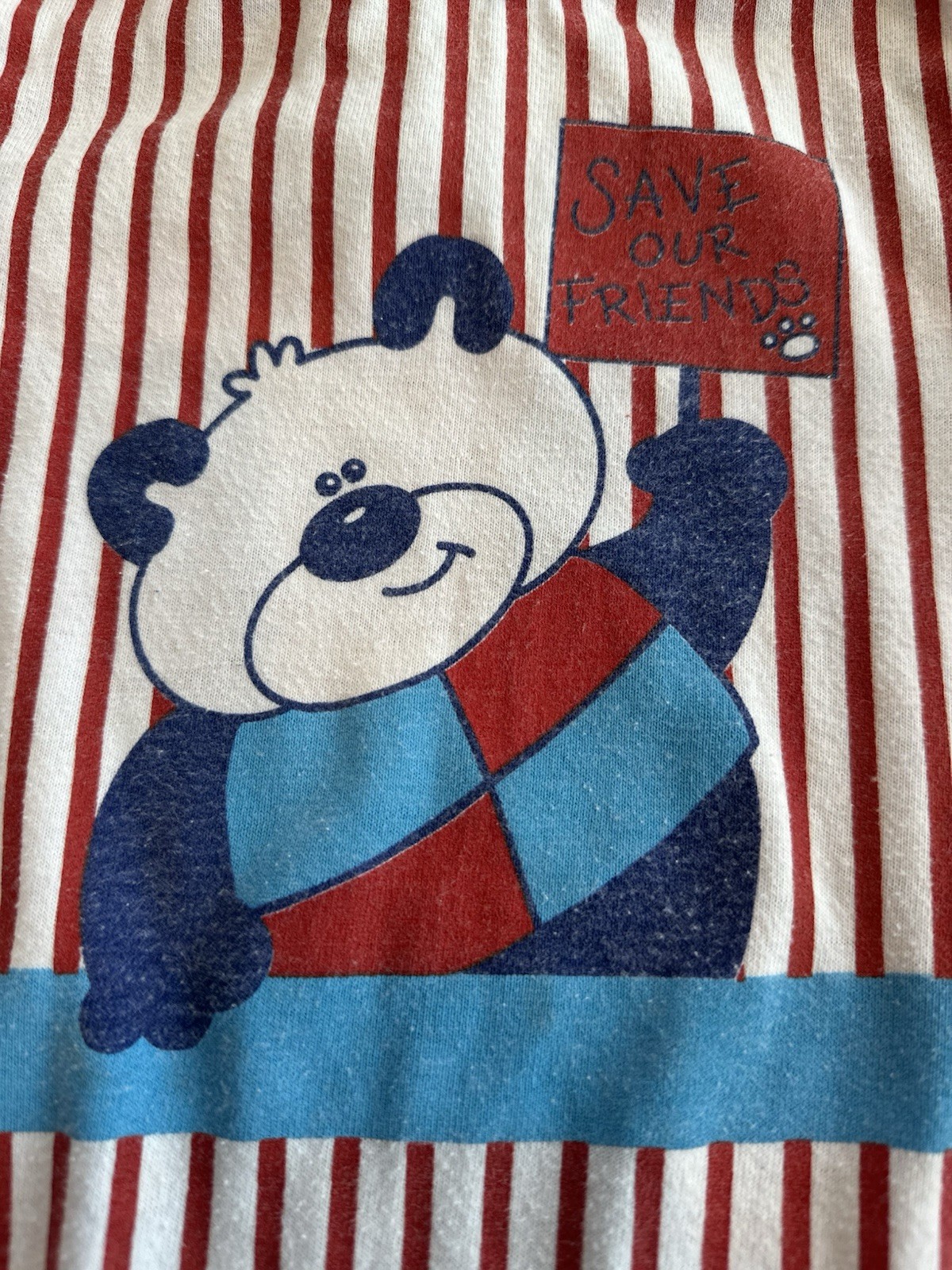Vintage Baby Boy Clothes Buster Brown 12 Month Bear Save Our Friends Romper