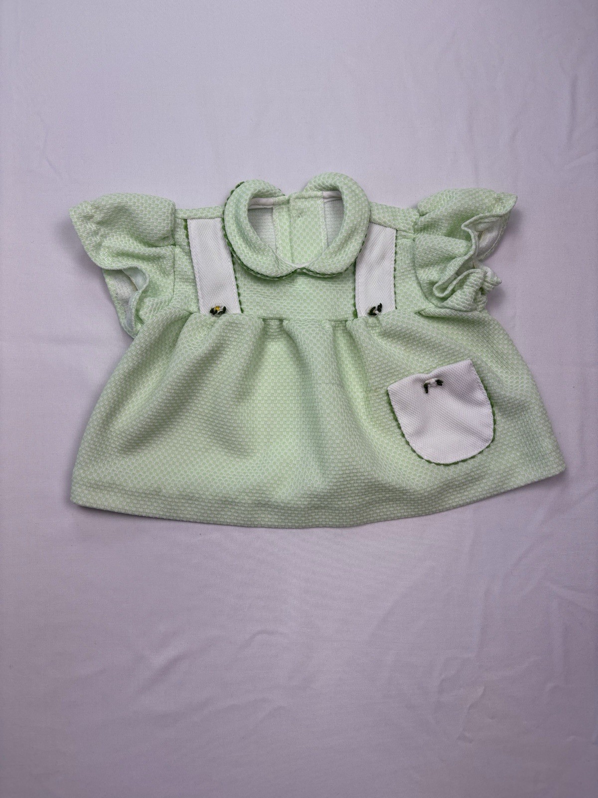Baby Green Vintage Style Dress Top Peter Pan Collar Pocket Large
