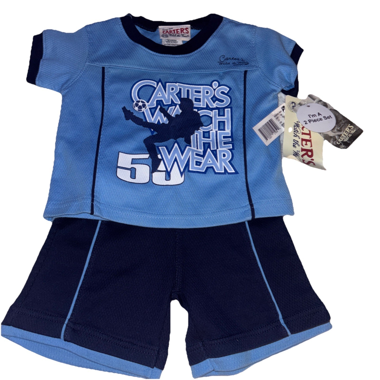 Carter’s Baby Boy Shirt Shorts 2-piece Outfit 18M Soccer Jersey Set