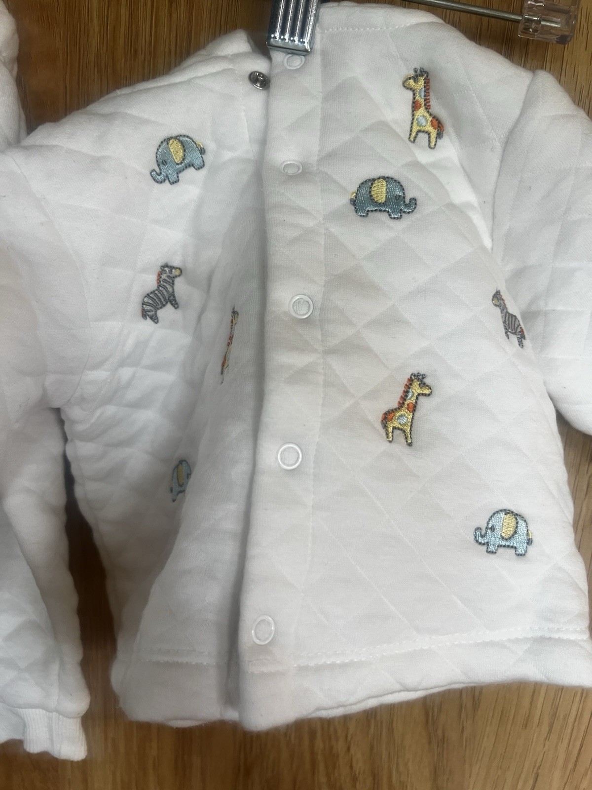 Little Me Baby Quilted White Outfit Set Unisex 6 Months Zoo Animals Zebra