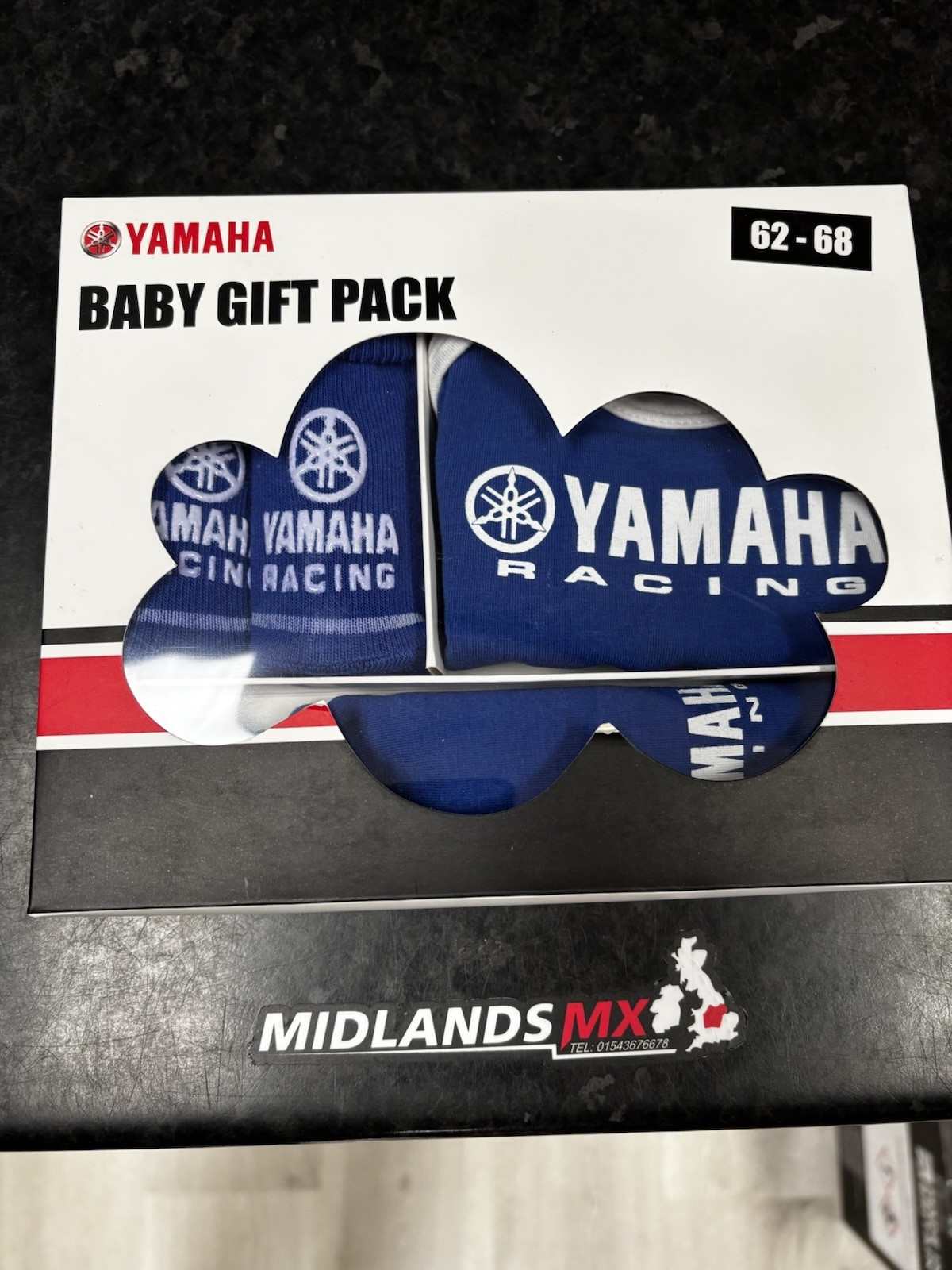GENUINE YAMAHA PADDOCK BABY GIFT PACK ROMPER BEANIE BOOTIES