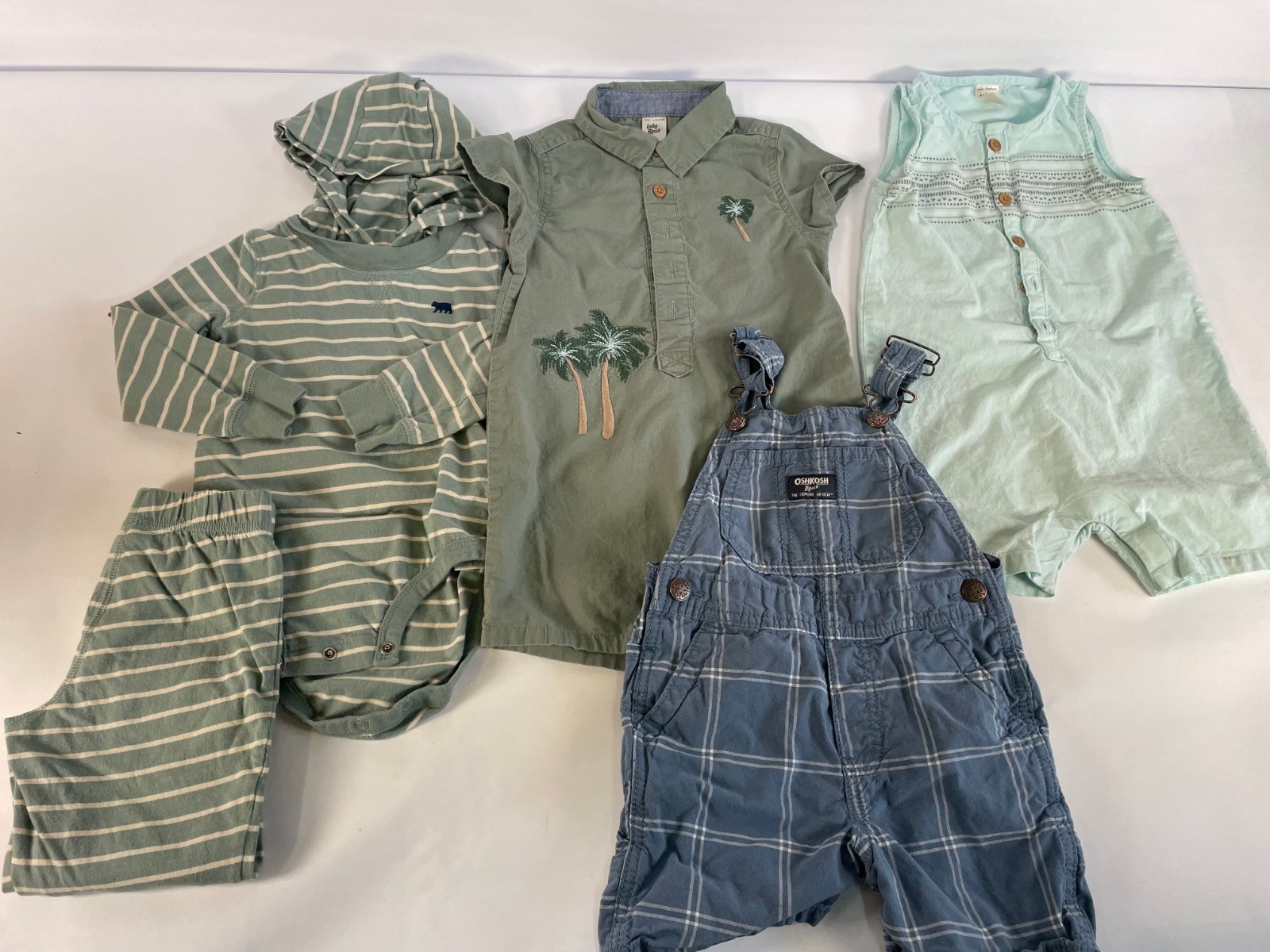 Lot of 5 Toddler Assorted Clothing Size 2T: Overalls, Bodysuit, Shorts