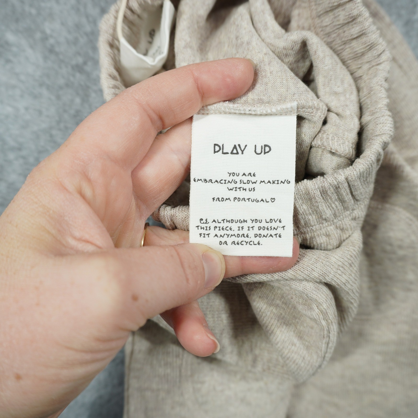 Play Up Baby Oatmeal Organic Cotton Jersey Sweater Pants Set 12M NWT Minimalist