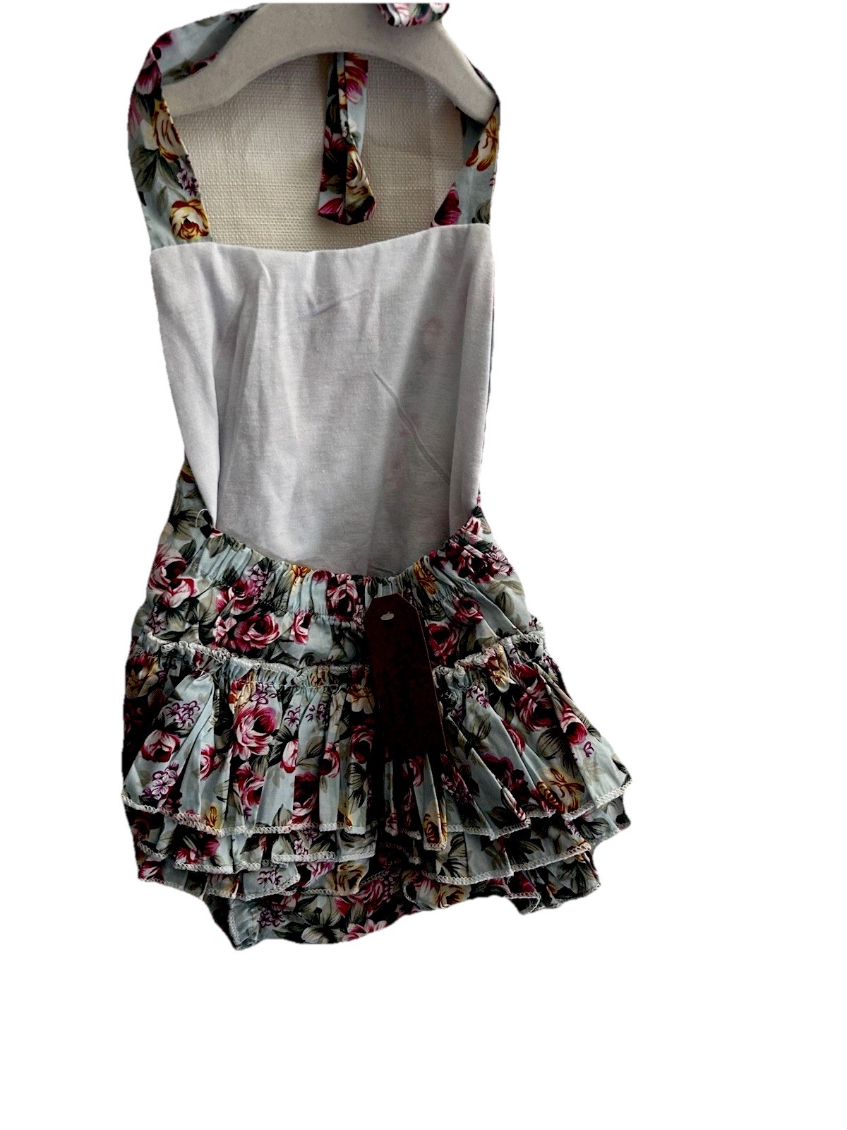 Baby Halter;Romper Ruffle Bottom;Floral Print