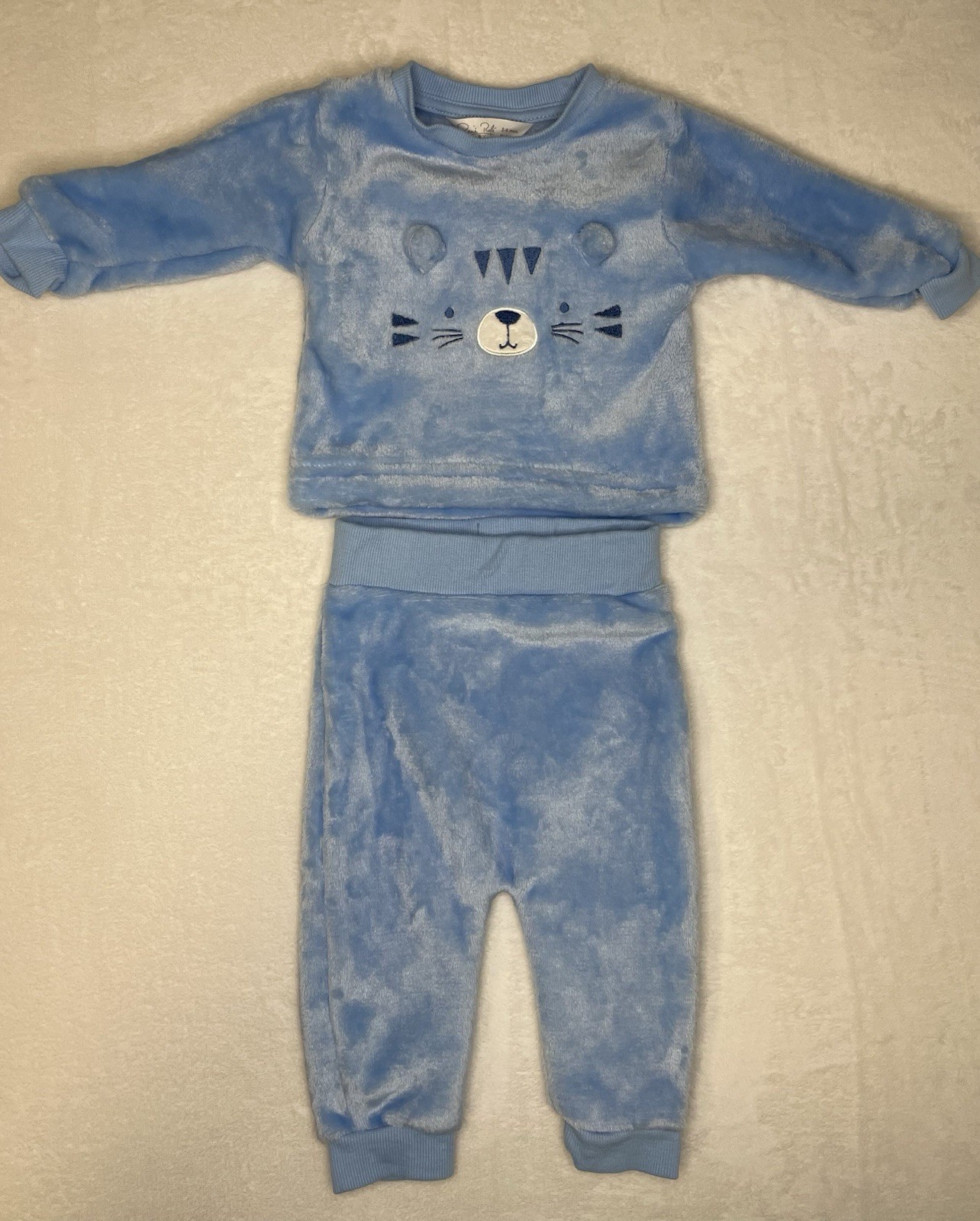Infant Boy Rene Rofe Baby 2 Piece Set 3-6 Months Blue Long Sleeve Top & Pants