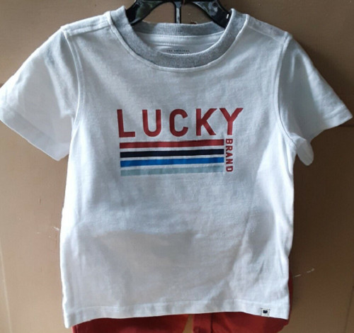 Lucky Brand Boy’s Shirt WHITE/RED/BLUE/GRAY/MULTI ,SIZE6 NWT