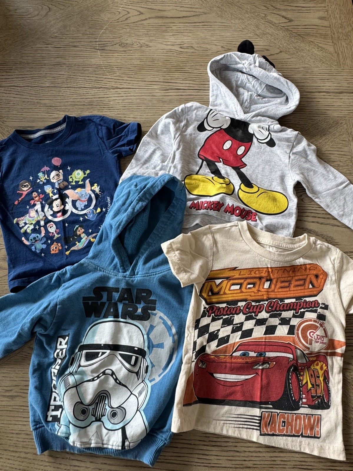 2T & 3T Boys Clothes Lot Summer Disney Mickey T-shirts Star Wars Cars