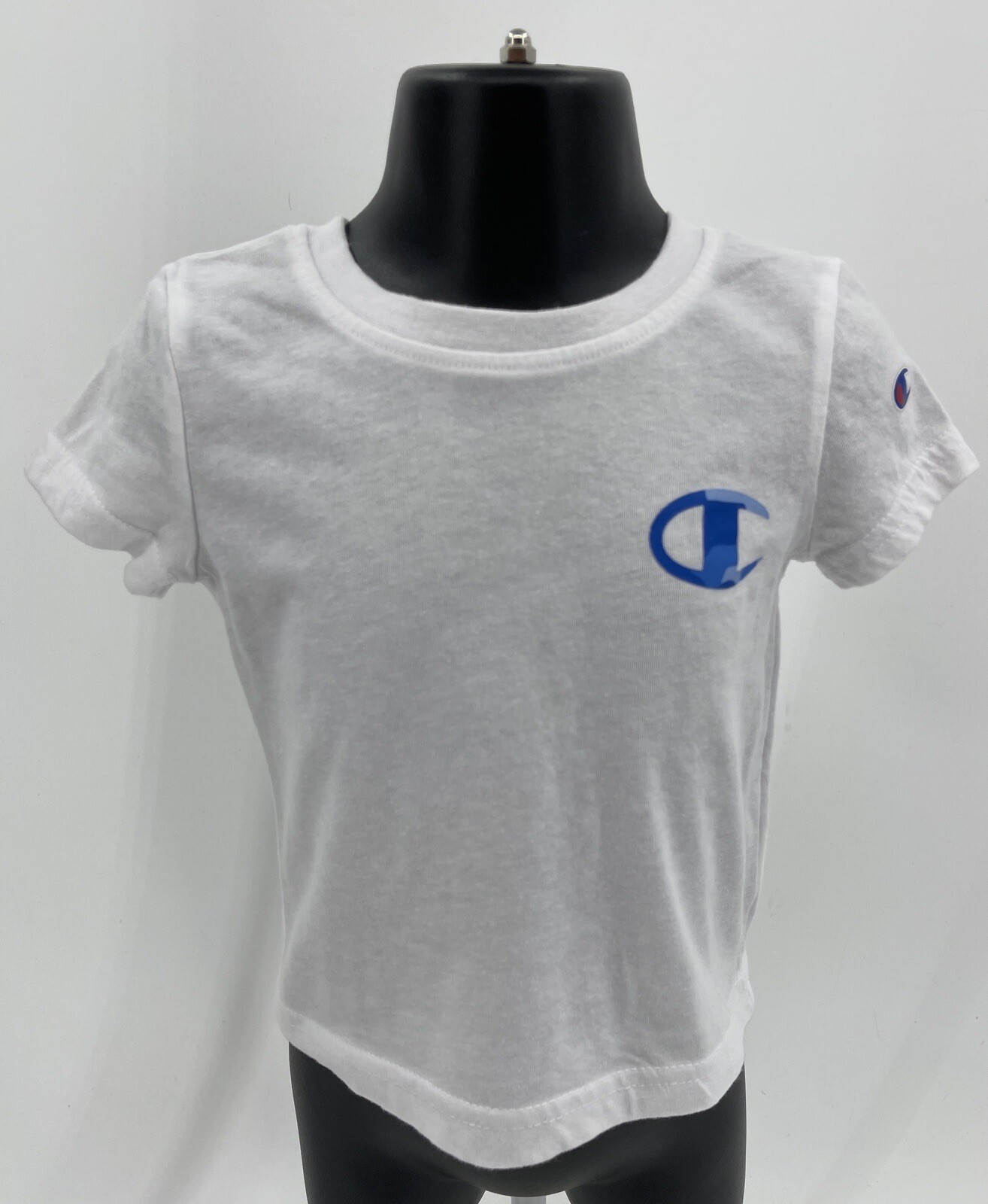 Champion White Crew Neck Tee T-Shirt Blue Camo “C” Logo Baby Boys Kids 12 Months
