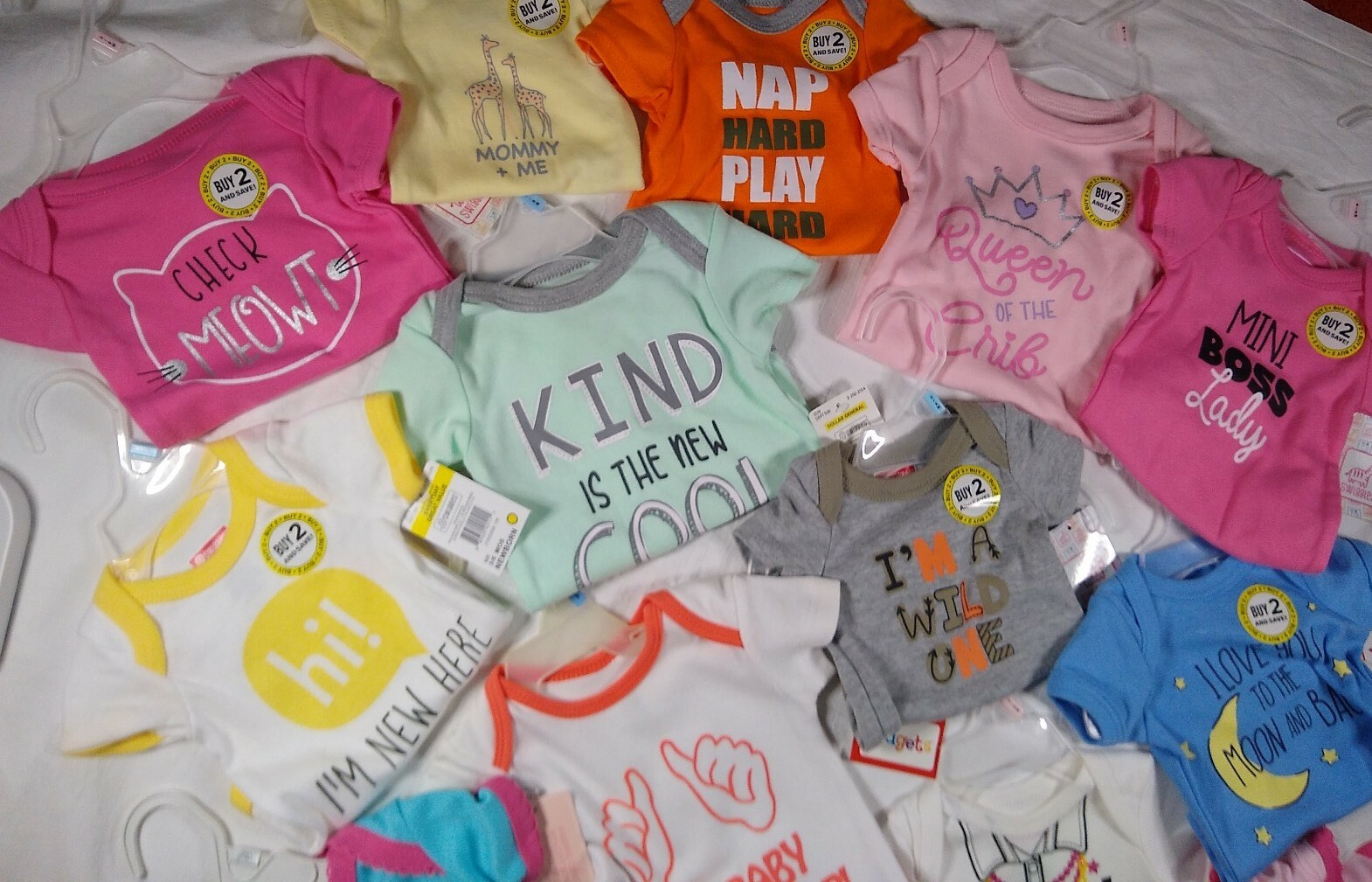Unisex Infant Cotton outfit 1 piece Snap crotch Choice of Size & Pattern