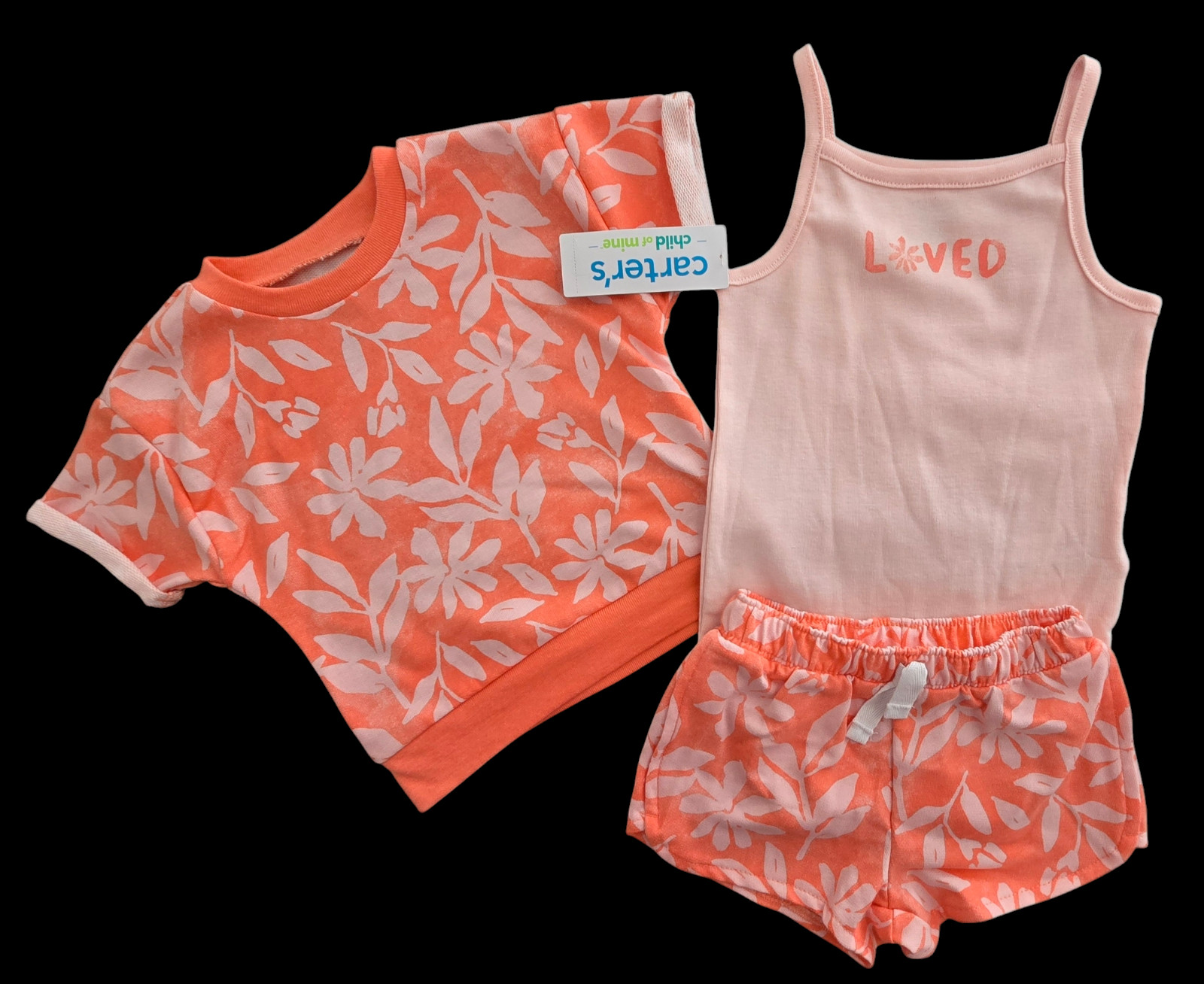 Girl’s Hawaiian Outfit 6 to 9 months Child of Mine By Carters 2 Three Piece Sets