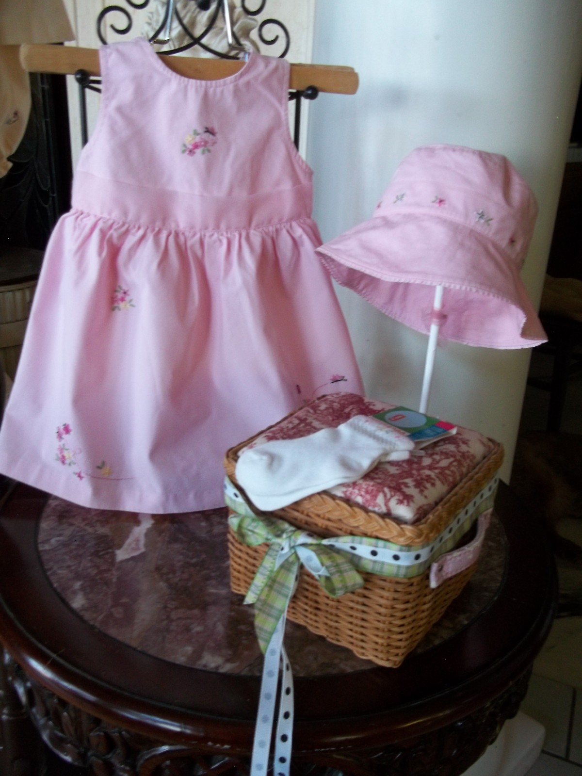 Vtg Gymboree 02 Lil Butterfly pink halter lined dress hat NWT socks 6-12 12-18