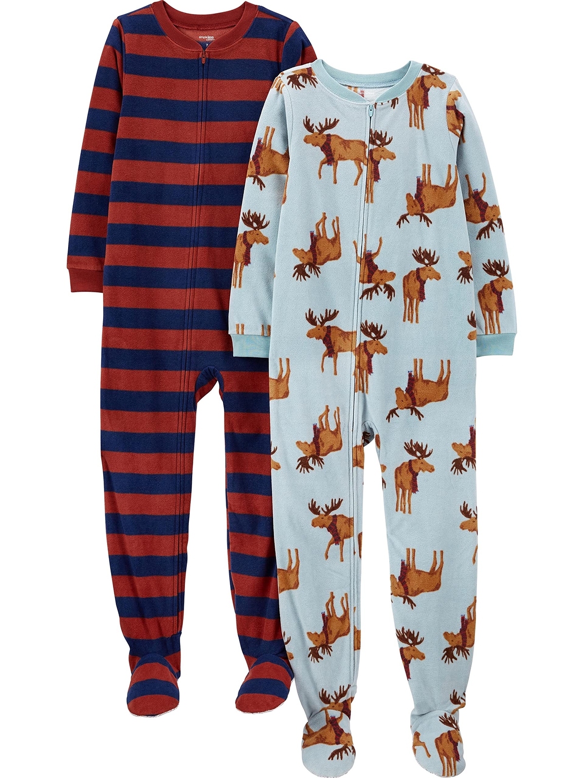 Baby Boys Holiday Loose-fit Flame Resistant Fleece Footed Pajamas And Toddler…