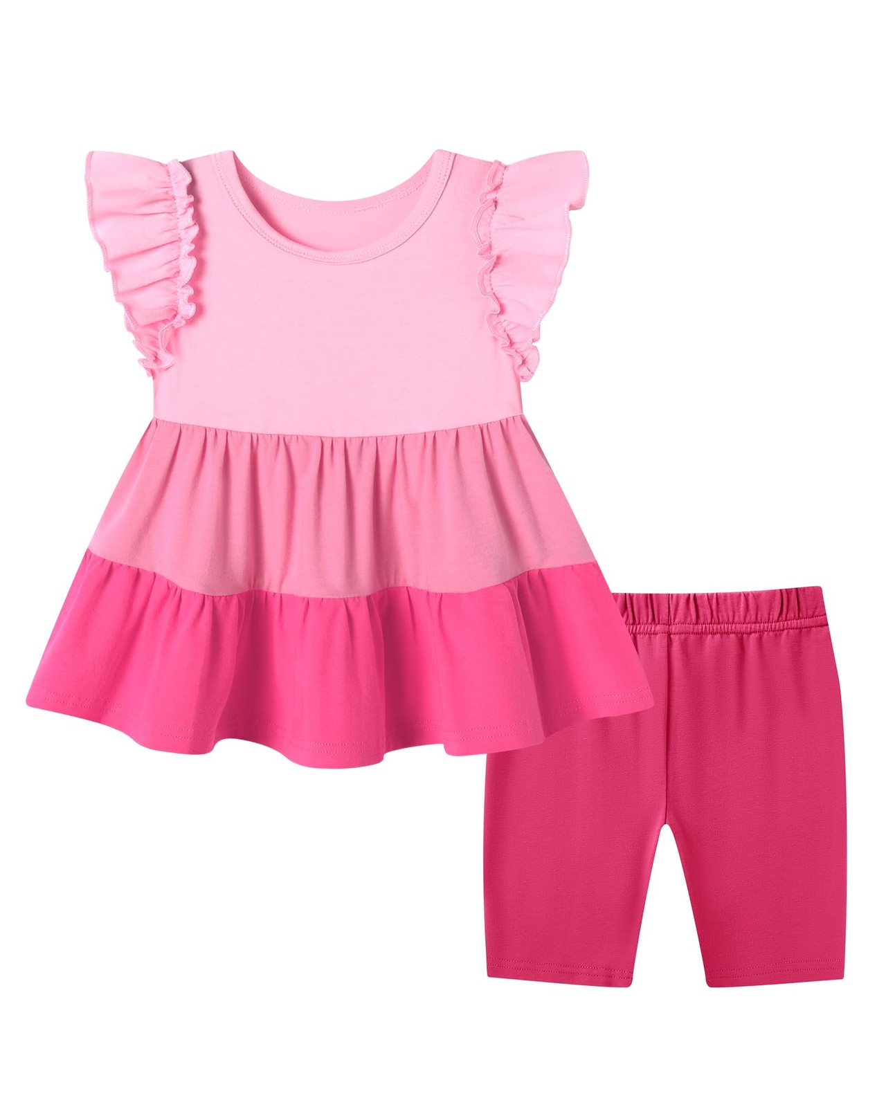 ZOEREA 4T Girl Clothes Toddler Outfits Flutter Sleeve Top 4-5T, Pink