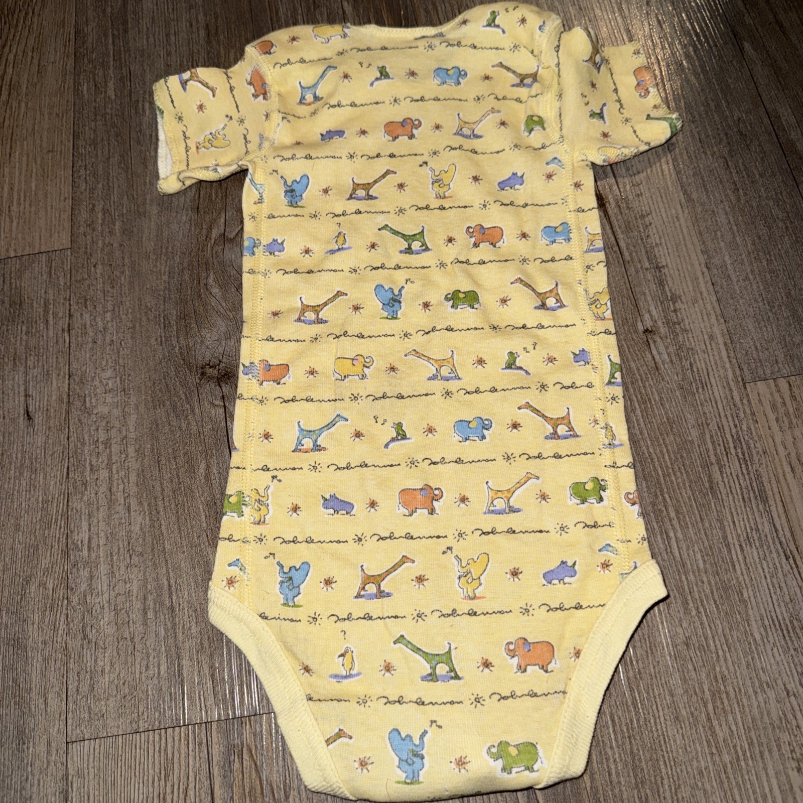 Carters John Lennon Baby Yellow Bodysuit 0-3 Months Vintage Animals Vintage