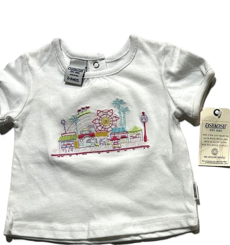 New OshKosh Baby Girls Outfit 0 to 3 M- Skirt , Matching Top & Tee Shirt