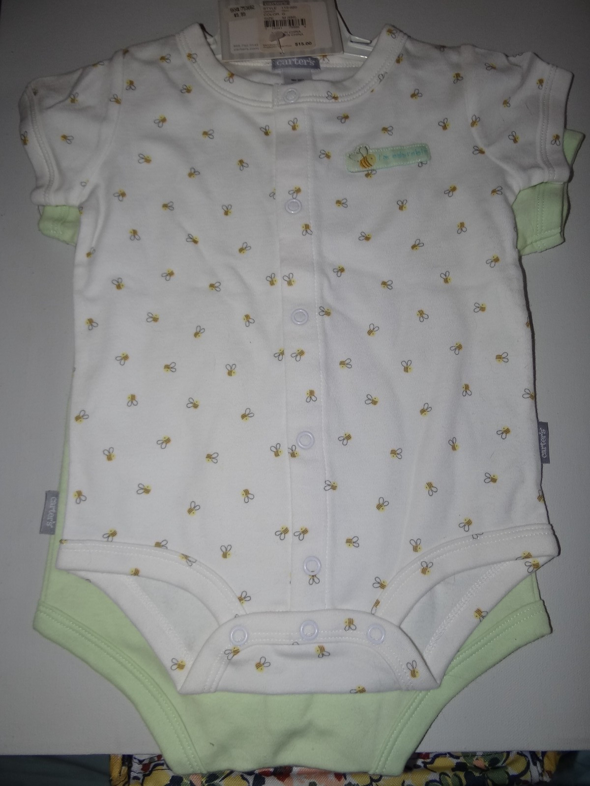 2 NEW Vintage Carter’s creeper one piece lot sz 6 mo turtle busy bee boy’s sweet