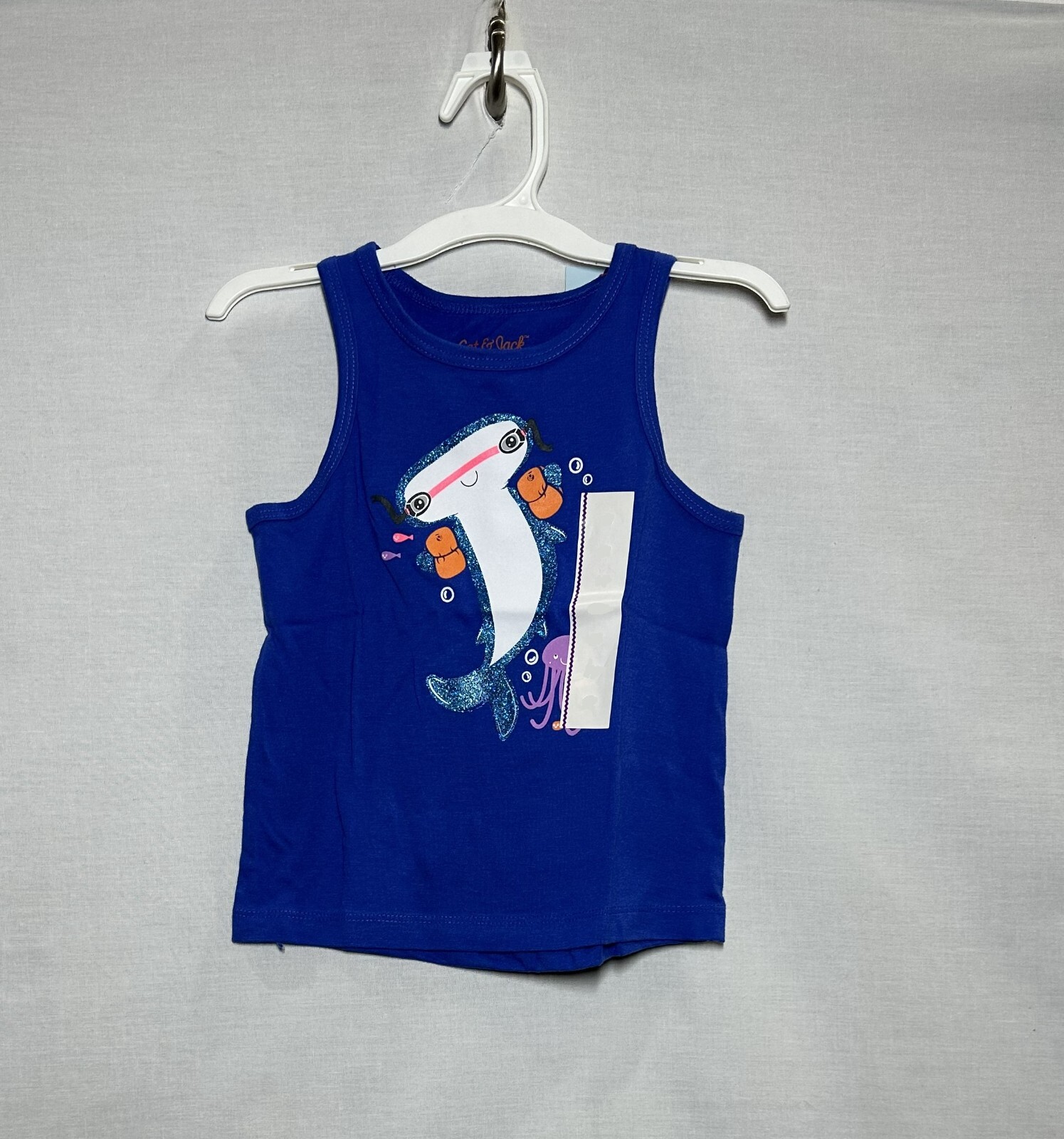 Cat & Jack Toddler Girls Summer Top Set – 3pk Heart/Shark/Blue Stripe – 2T – NWT