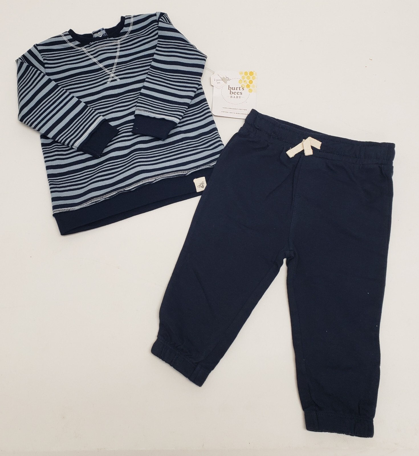 Burt’s Bees Baby Boy Multi-Stripe Top & Pant Set – BLUE ☆☆CHOOSE SIZE☆☆
