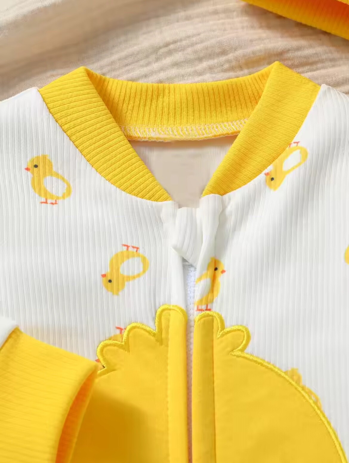 Baby Duck Jumpsuit & Hat – Long Sleeve Zipper Romper Fall Winter Outfit 3-24M