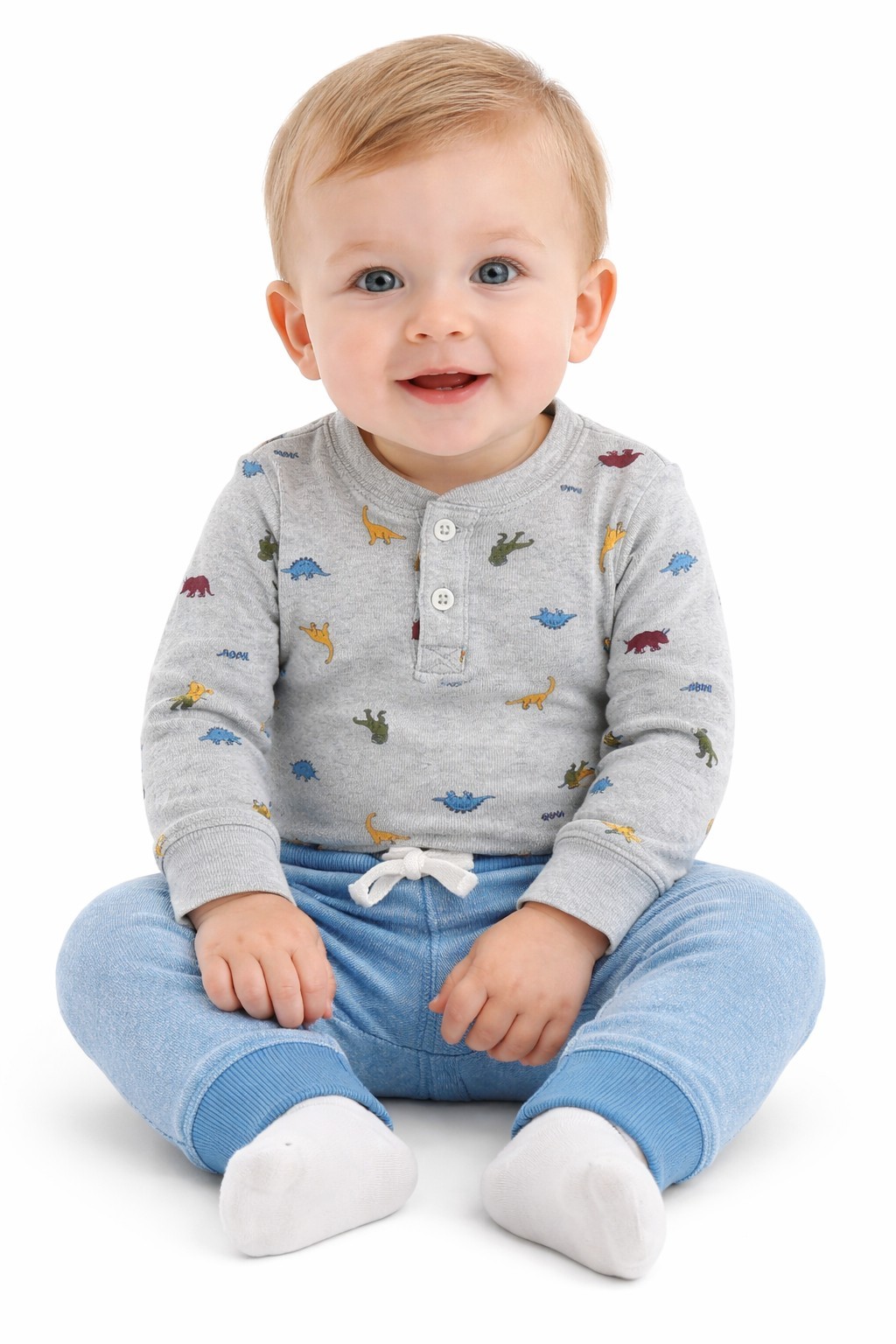 Carter’s Baby Boys’ 2-Piece Dinosaur Bodysuit & Blue Joggers Set 9 Months