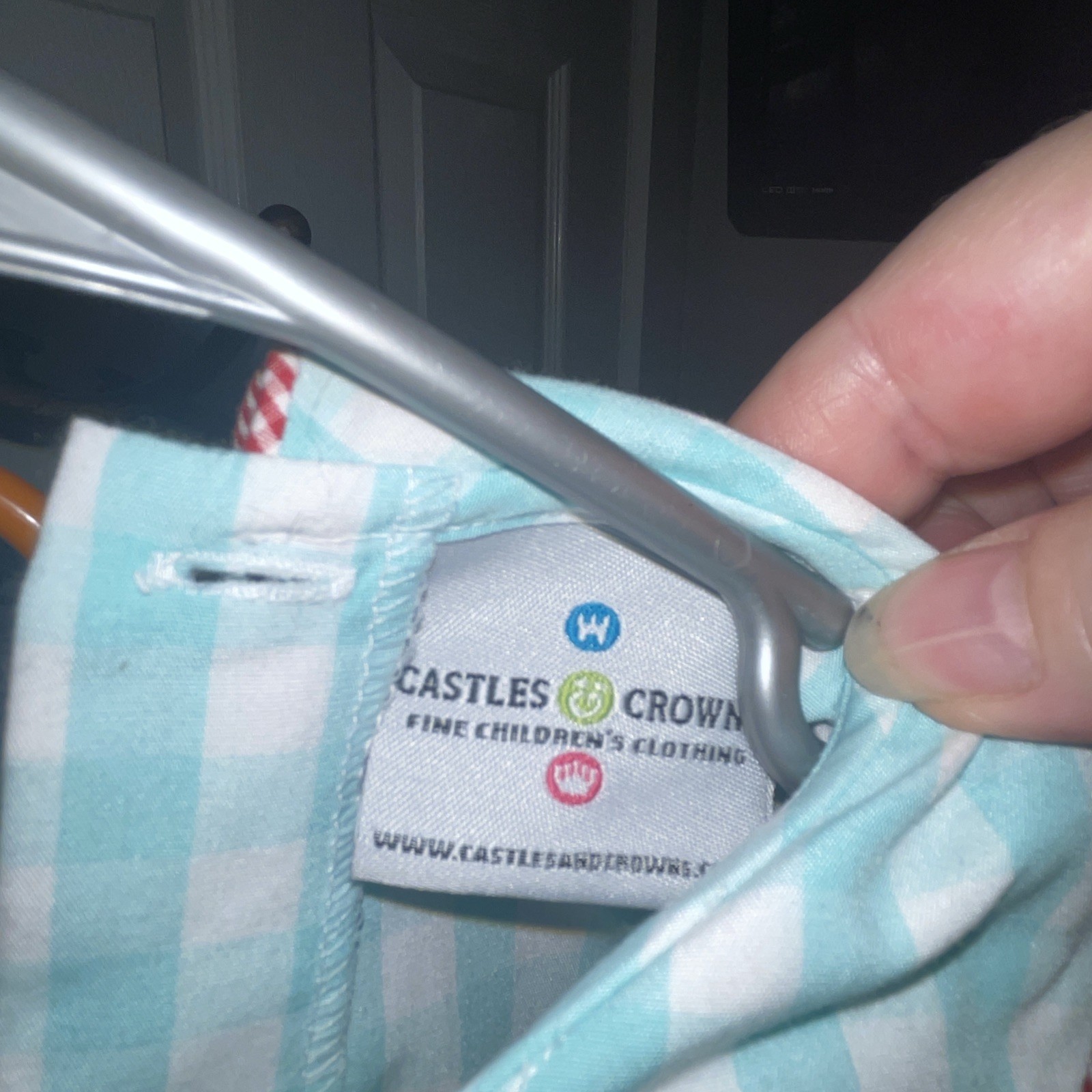 Castles and Crowns Size 2T Bubble Romper Blue Gingham smocked Crabs & Anchor