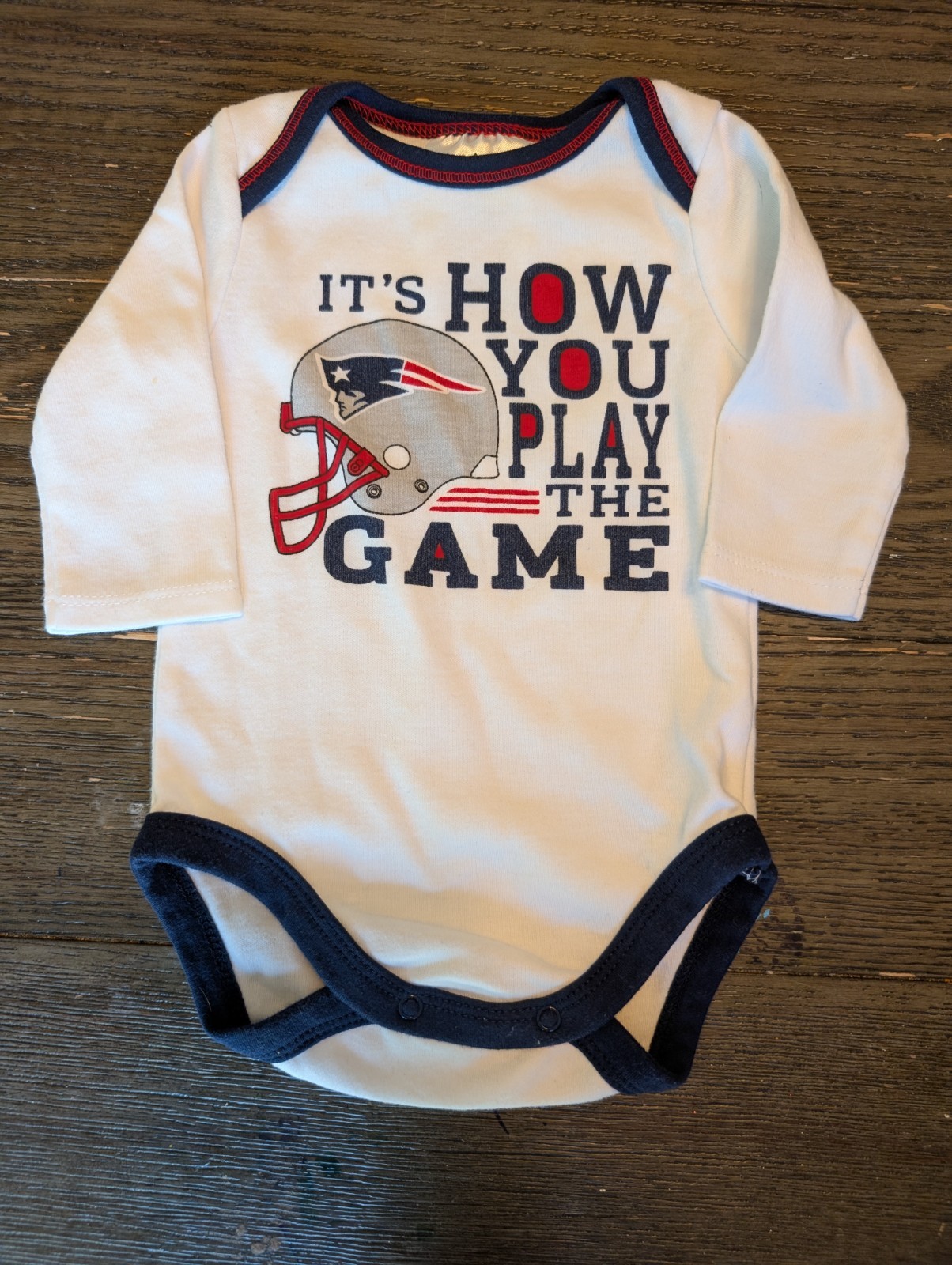 New England Patriots One Piece Bodysuit – 0-3M
