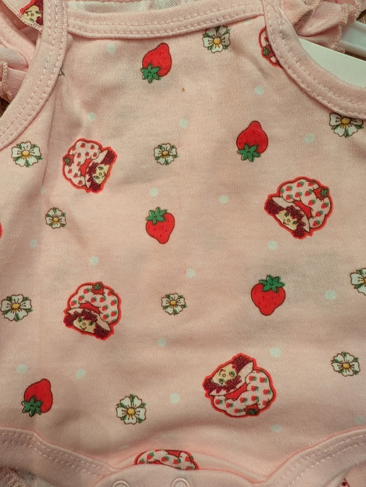 Strawberry Shortcake 3 pc Baby Girl Skirt Bodysuit Dress, Bodysuit & Hat – 3M