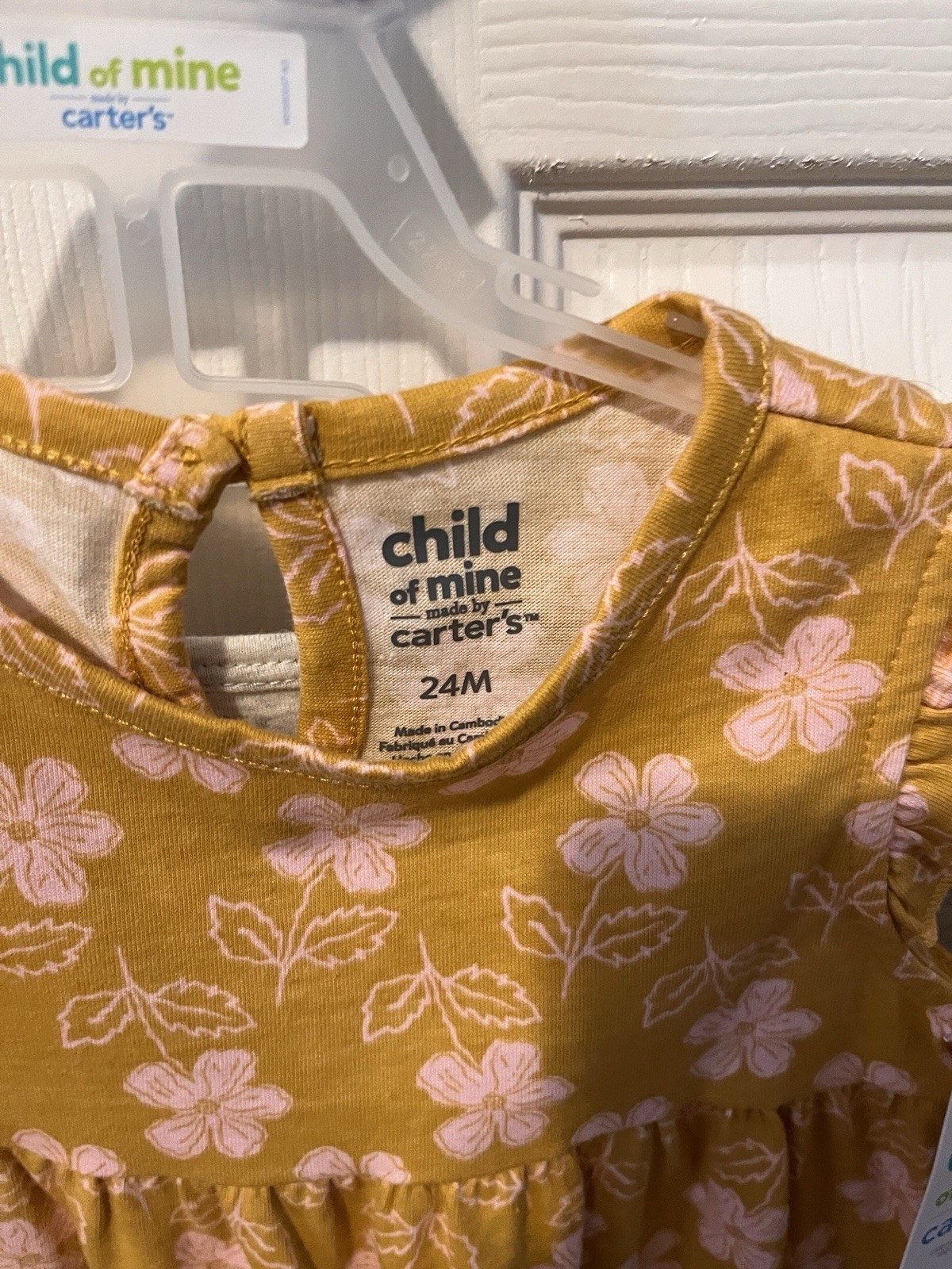 Baby Girls 24 mo ~ CARTERS Floral Pink Yellow Two Piece Romper Jumpsuit Outfit
