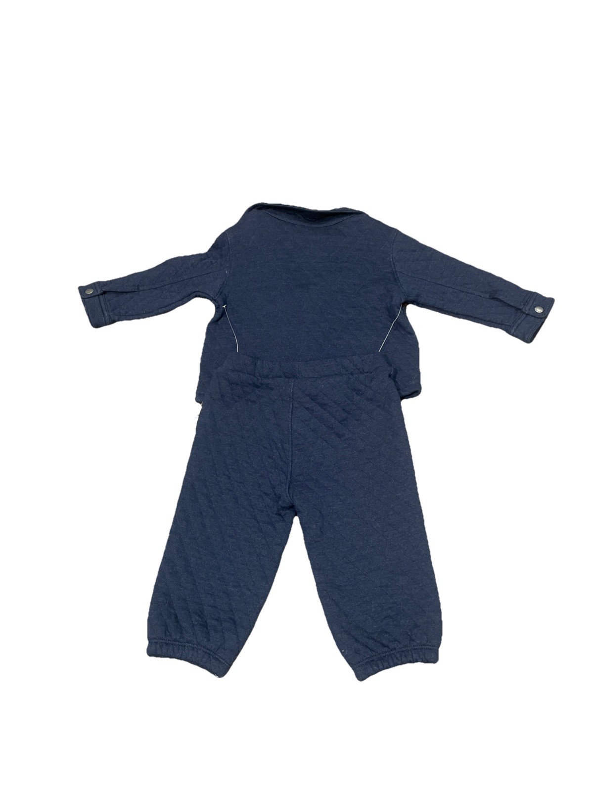 Old Navy Boys 6-12months 2 Piece Outfit Quilted Pocket Shirt/ Mavy Blue NWT