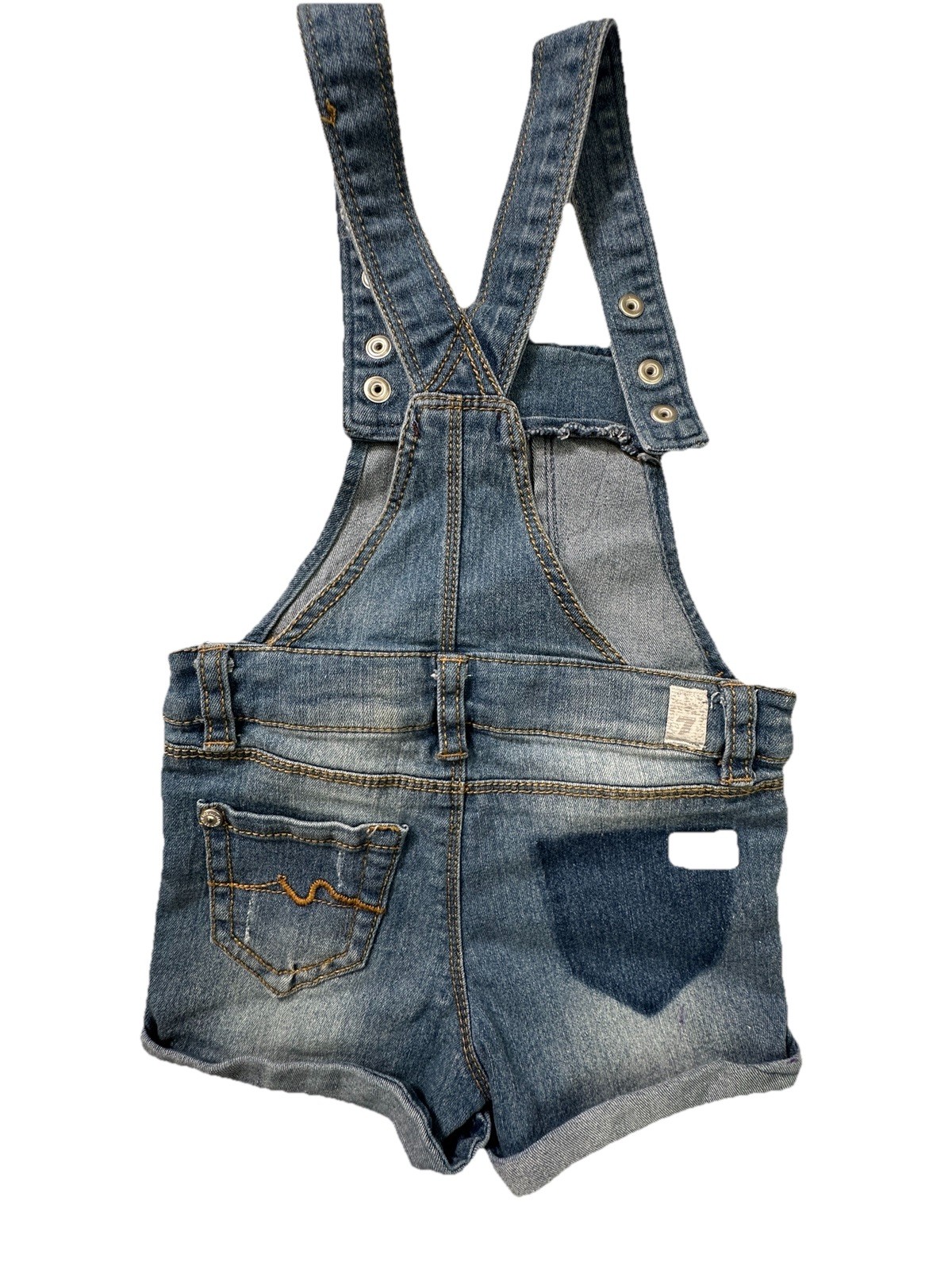 7 FOR ALL MANKIND Denim Shorts Overalls Girls sz 24 months