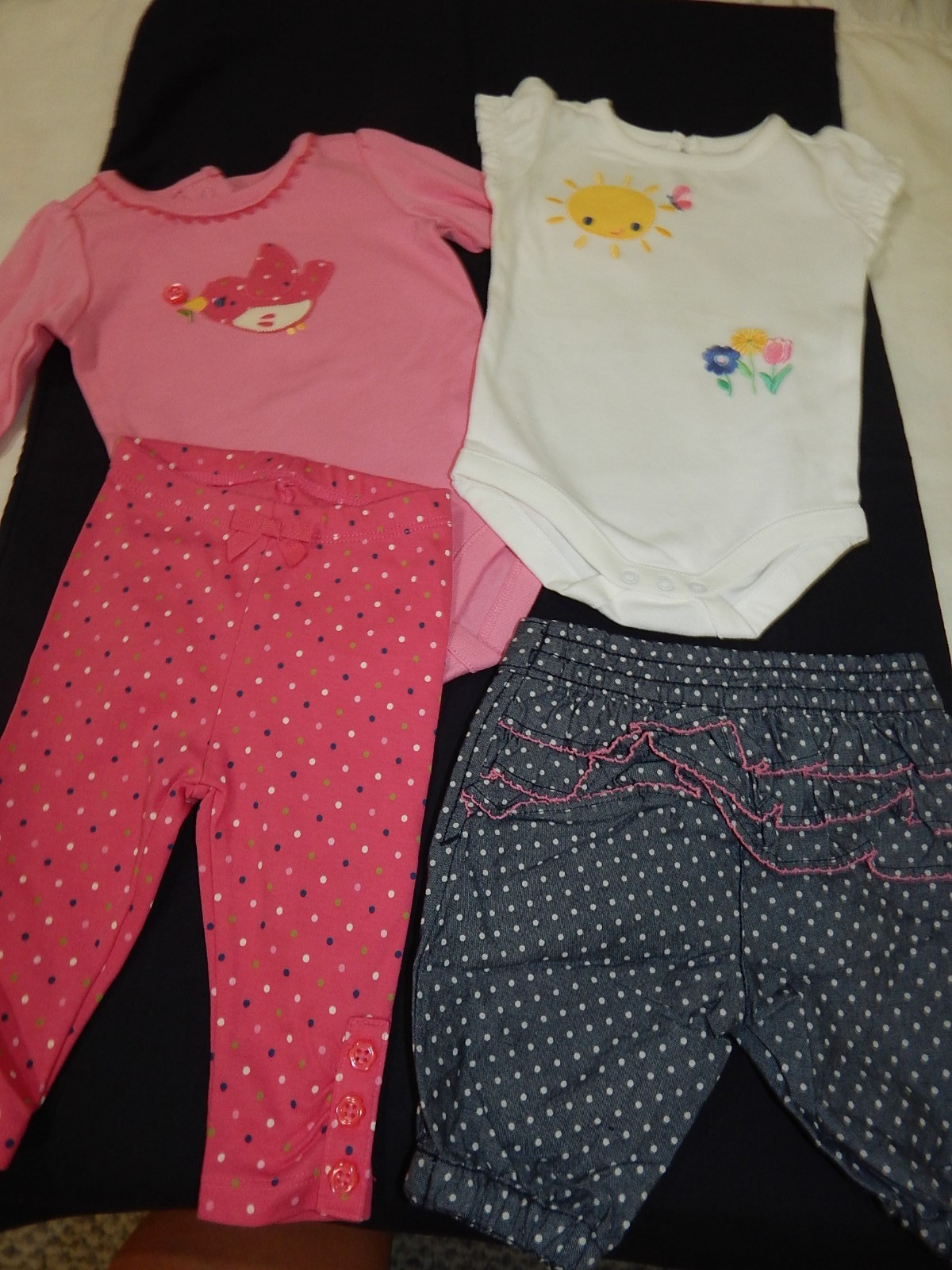 NWOT HTF Gymboree Girls 4 Piece Summer Spring BIRD SUN FLOWER Lot Bundle 0-3