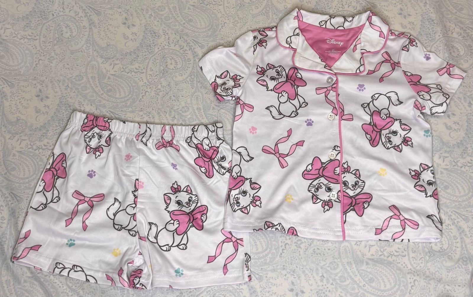 Marie The Aristocats Toddler Button Down Pajama Set