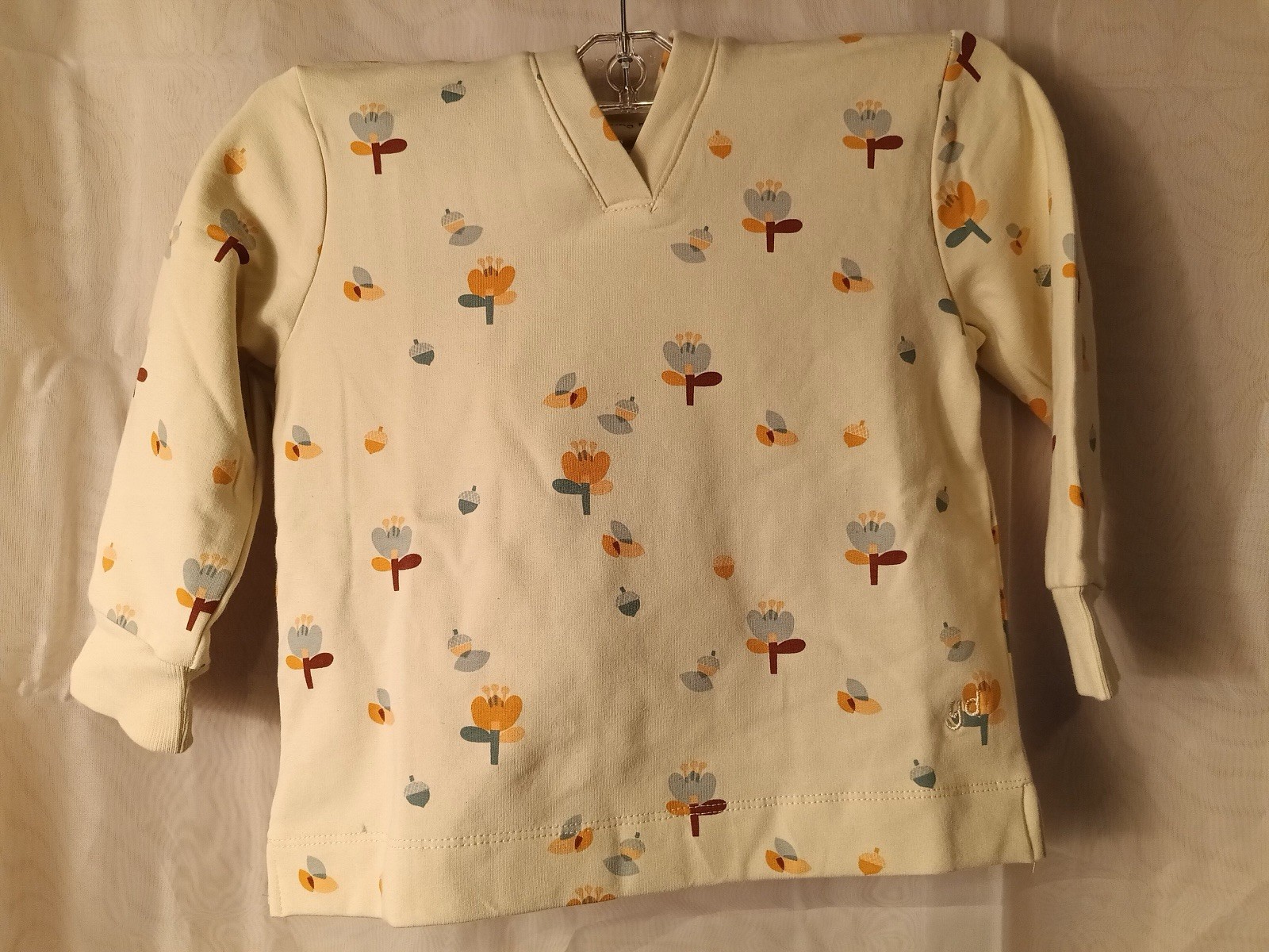 Young Bugs 2T Organic Cotton 2pc Floral Knit Long Sleeve Top & Shorts Set