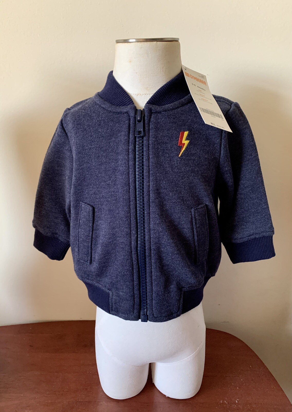 New with tags Gymboree boys blue long sleeve full zip jacket 3-6 months