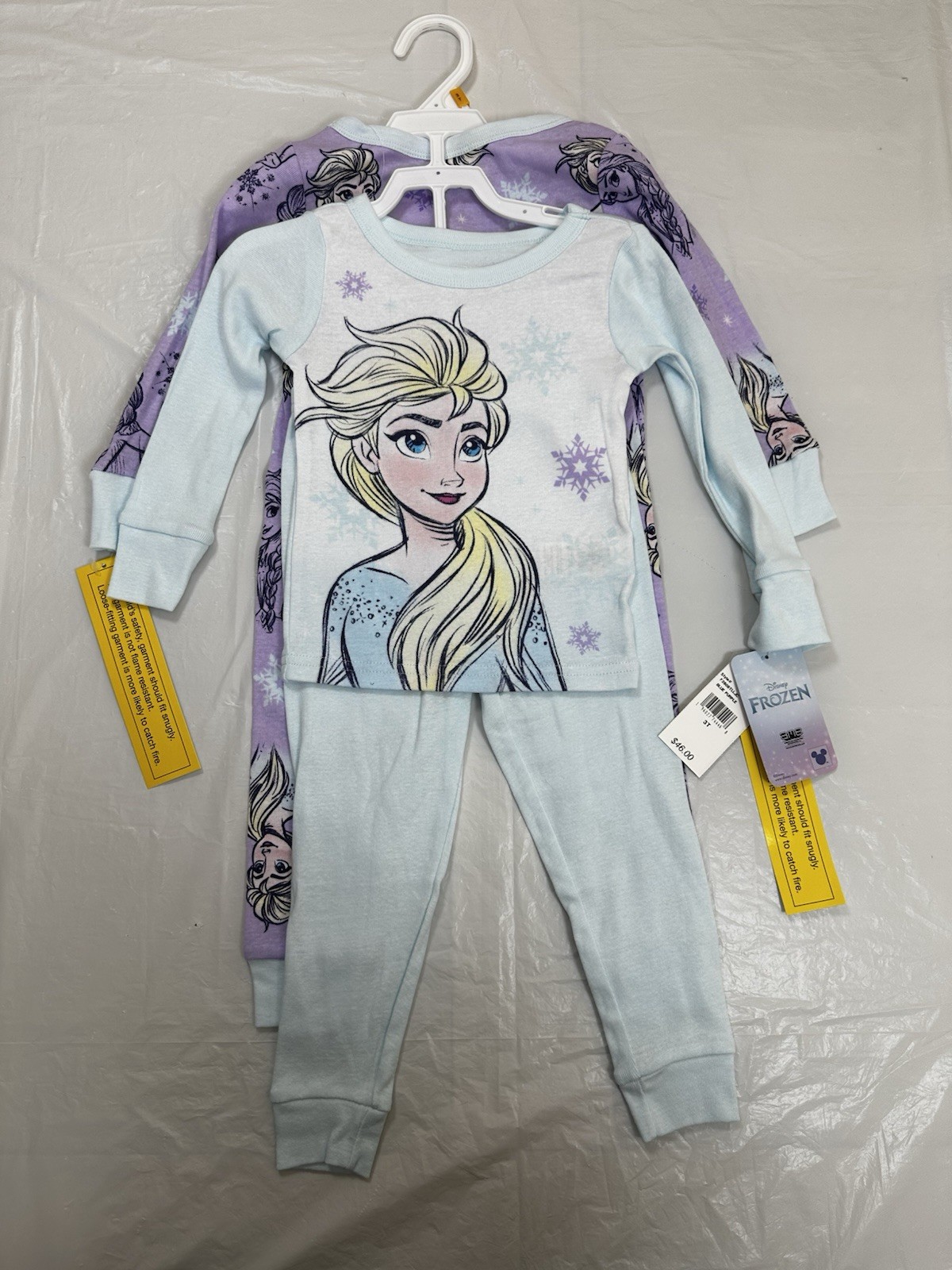 Disney Frozen Pajama Blue Purple Set Toddler Girl Size 3 T A1