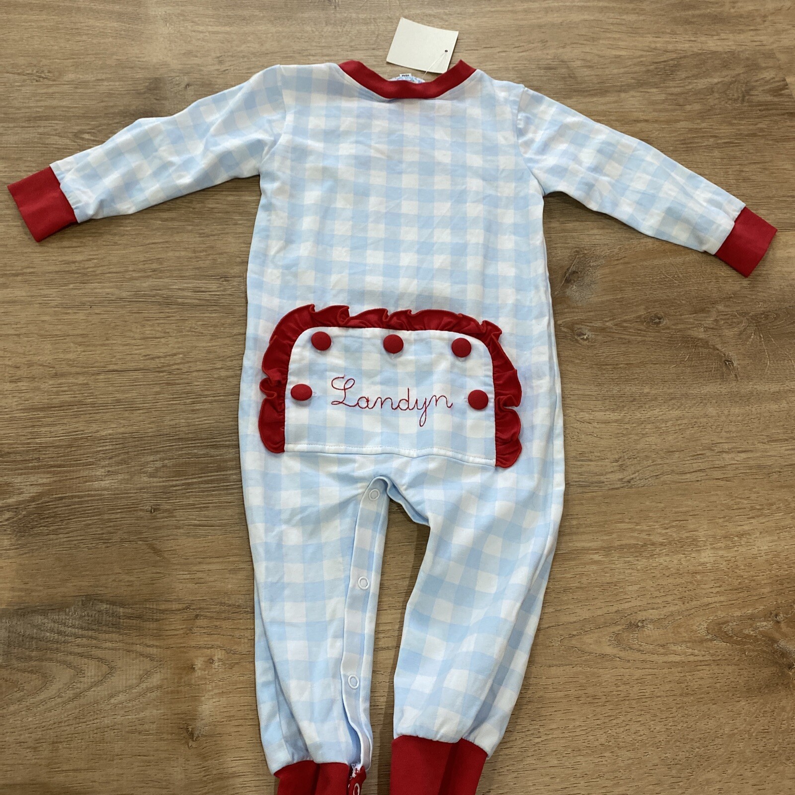Baby 18 Month Busy Bees Smocks Christmas Outfit New with Tag Custom “landyn”