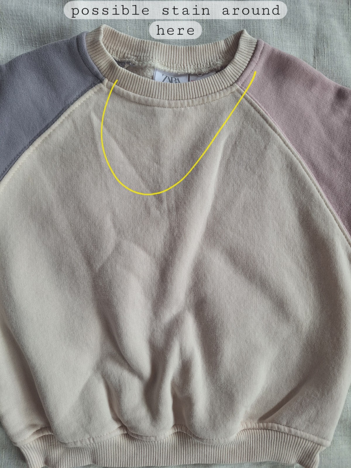 ZARA 2 Years Colorblock Sweatshirt & Pants Set Beige Pink Toddler Girl