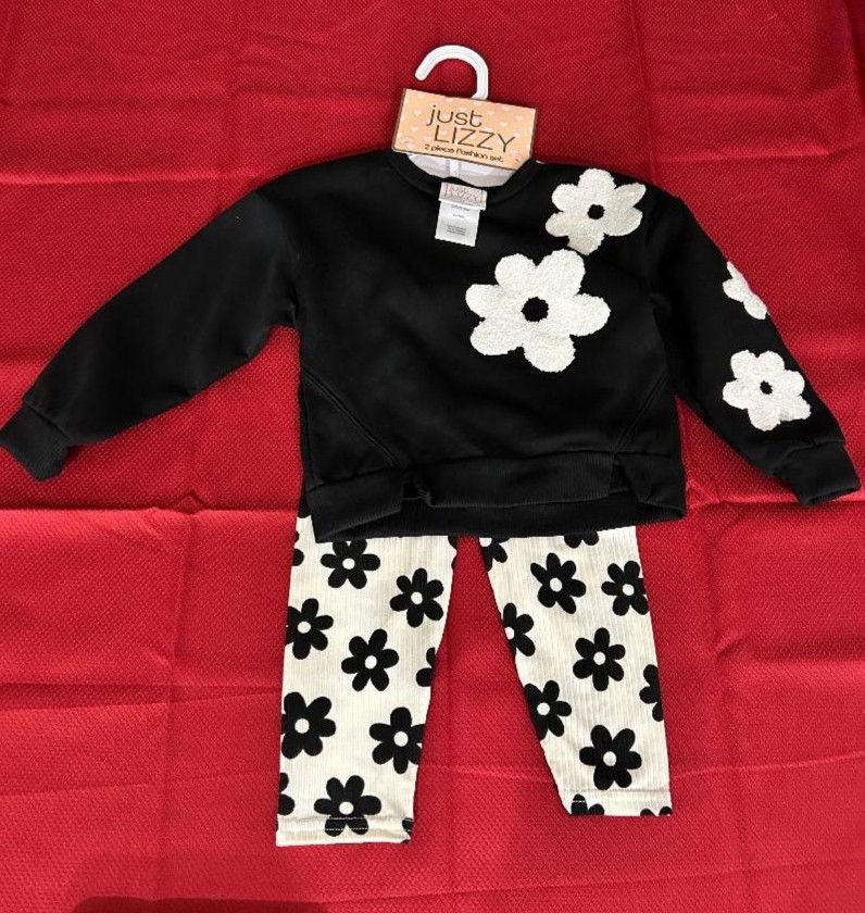 Just Lizzy Black and White Toddler 3t outfit