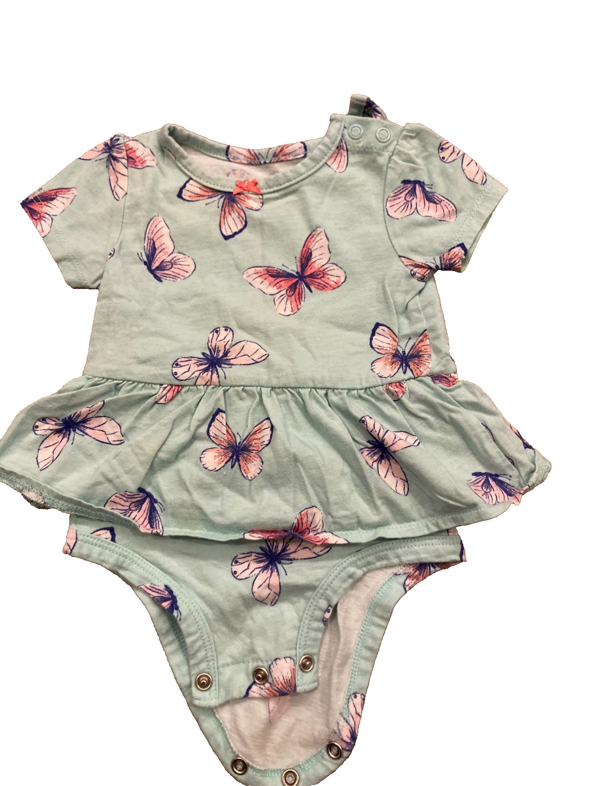 Carter’s Baby Girls 2 Pc Bodysuit Set 6M Butterfly Print Flutter Sleeve Lot
