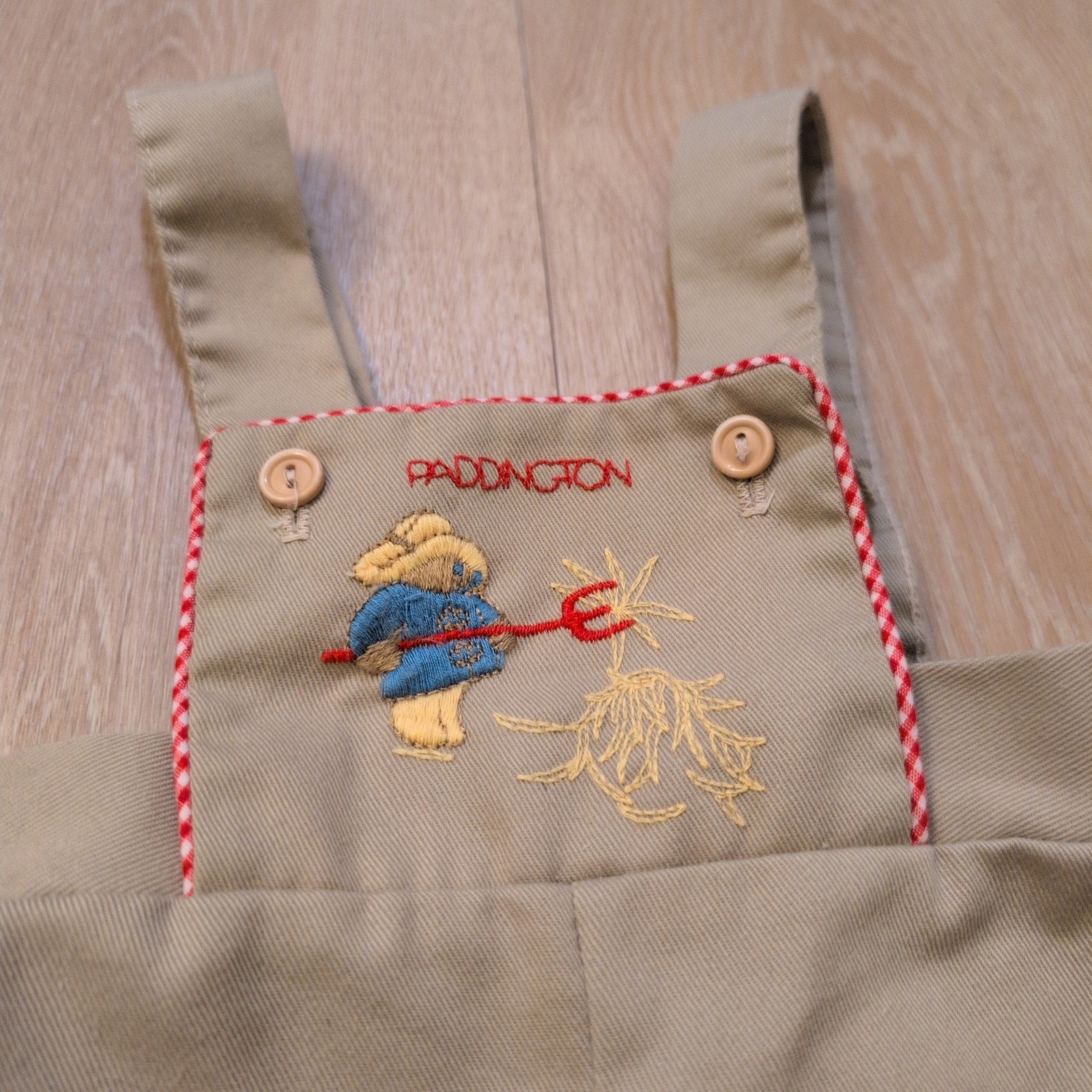 VTG 1976 Paddington Bear Overall 3-6 Months Farmer Folk Western St Thomas USA