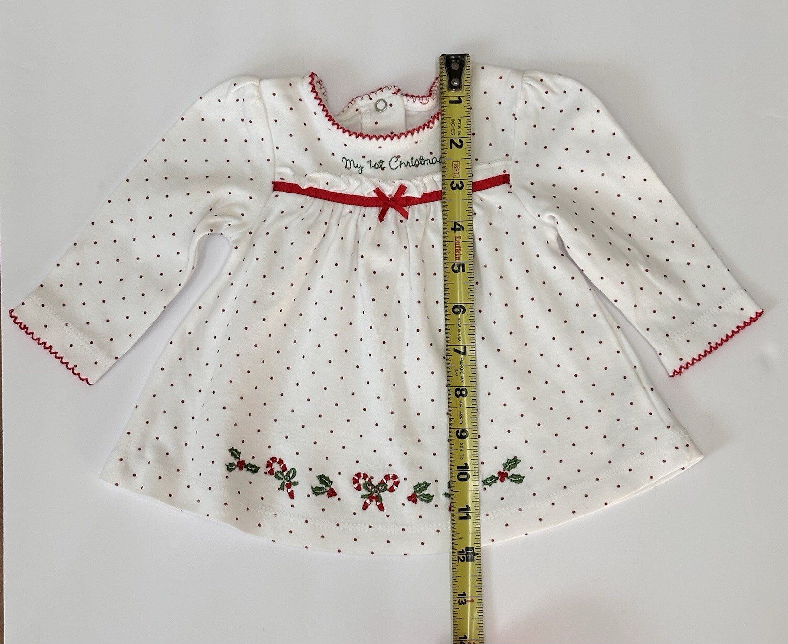 Little Me My First Christmas Outfit Girls 6M Long Sleeve Top Pants and Headband