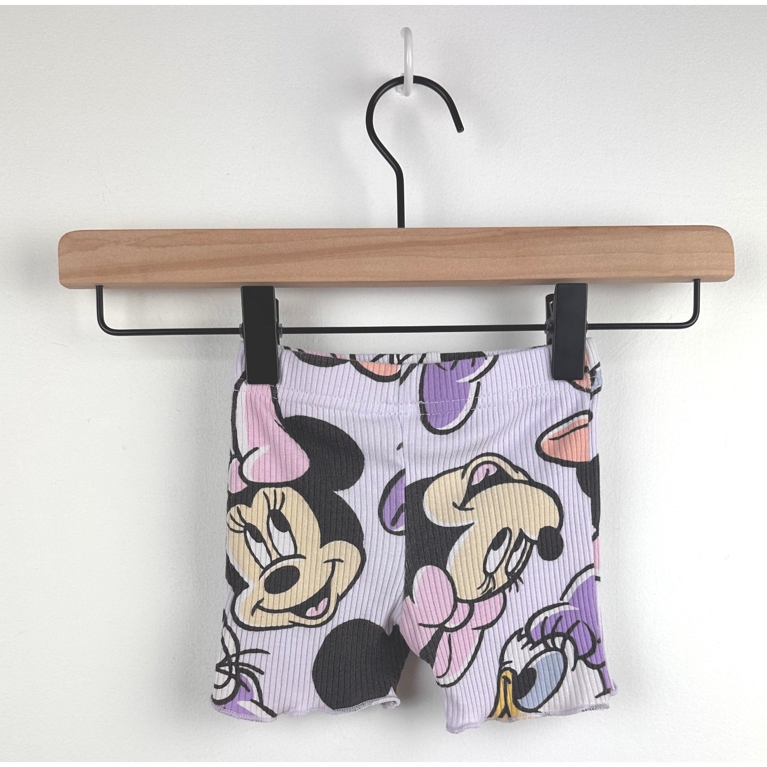 Disney Minnie Mouse 3/6M Lilac Ribbed Tunic Top & Shorts Set Baby Toddler
